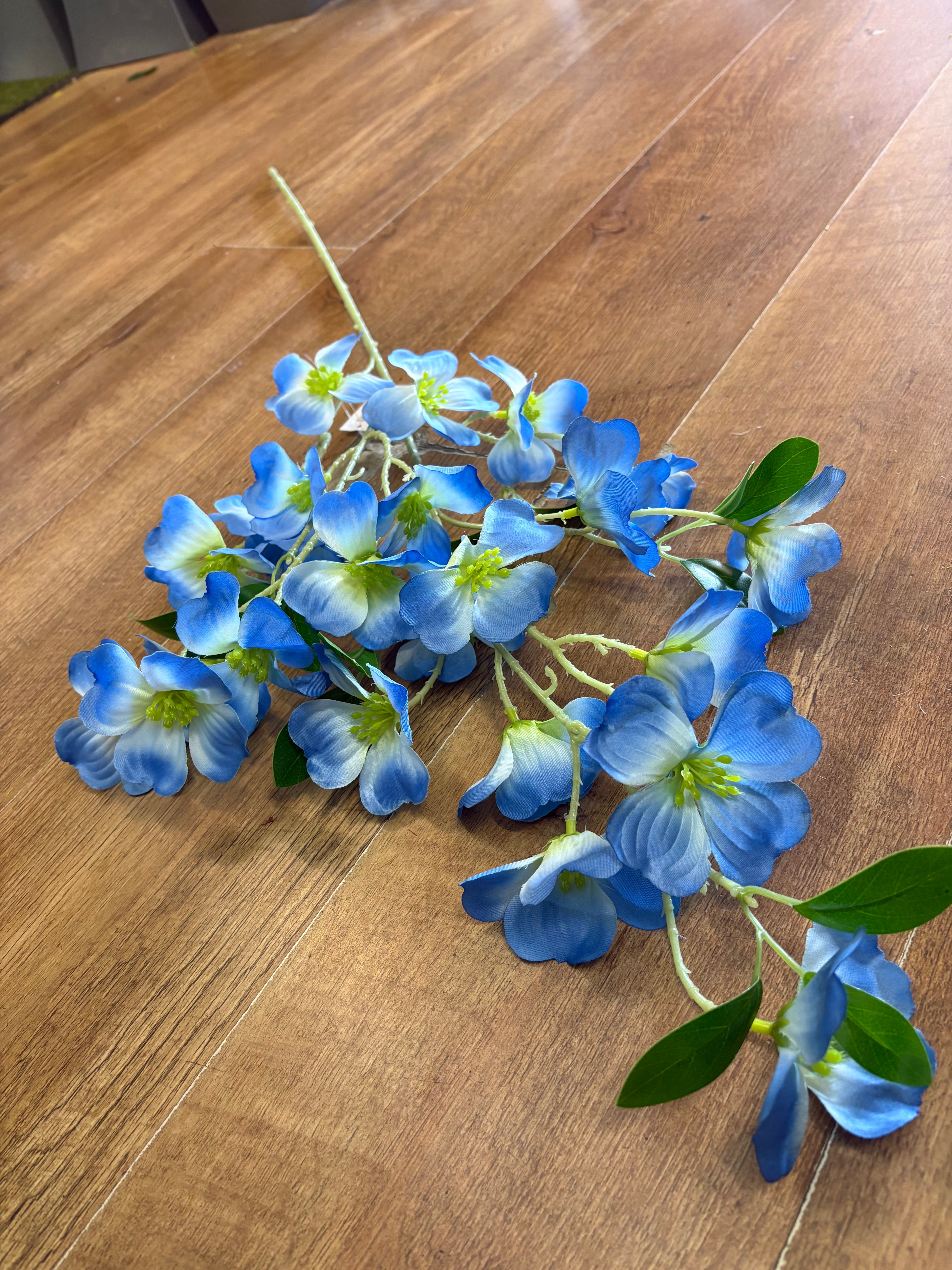 Long stem blue dogwood spray