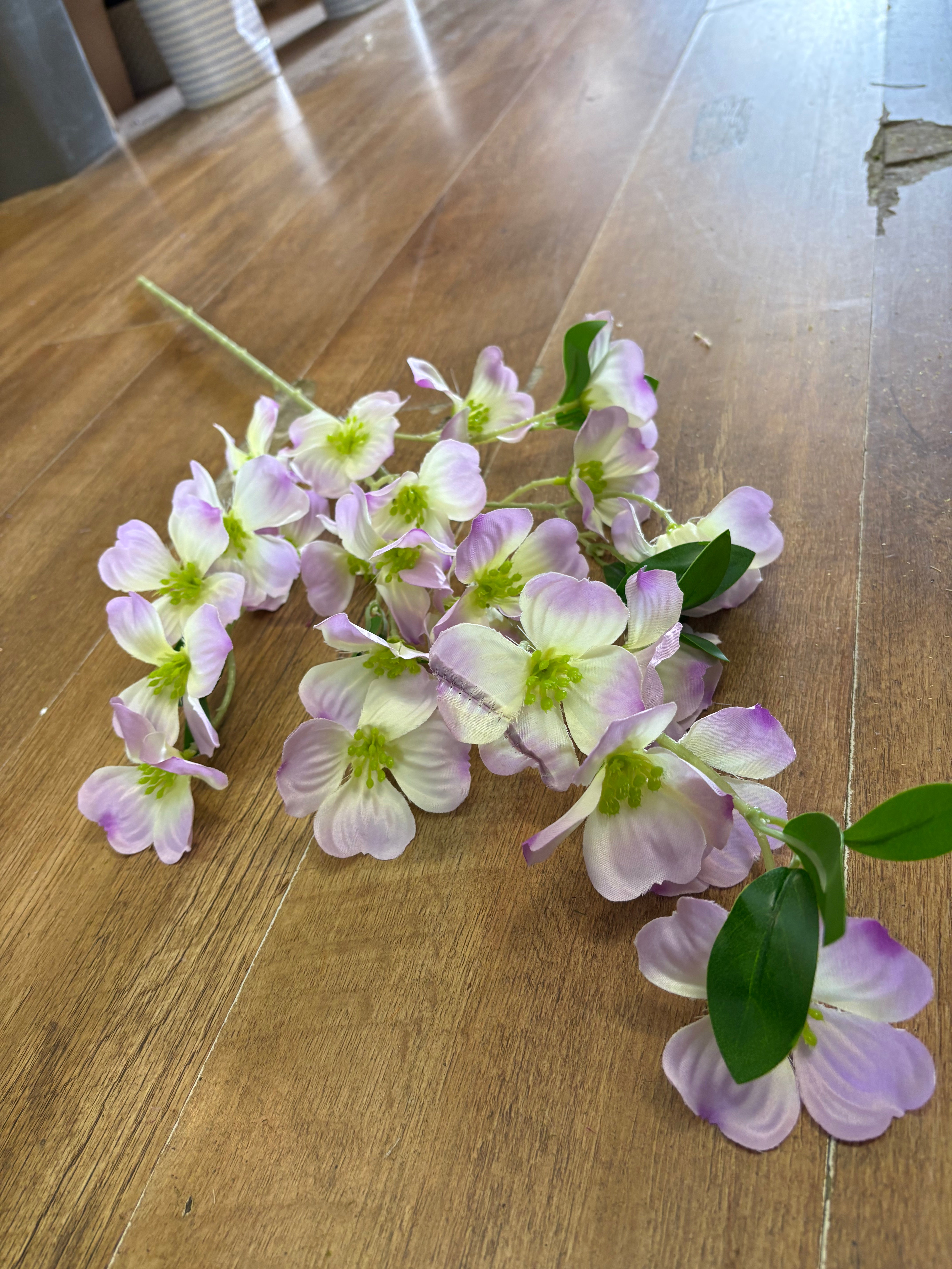 Long stem lilac dogwood spray