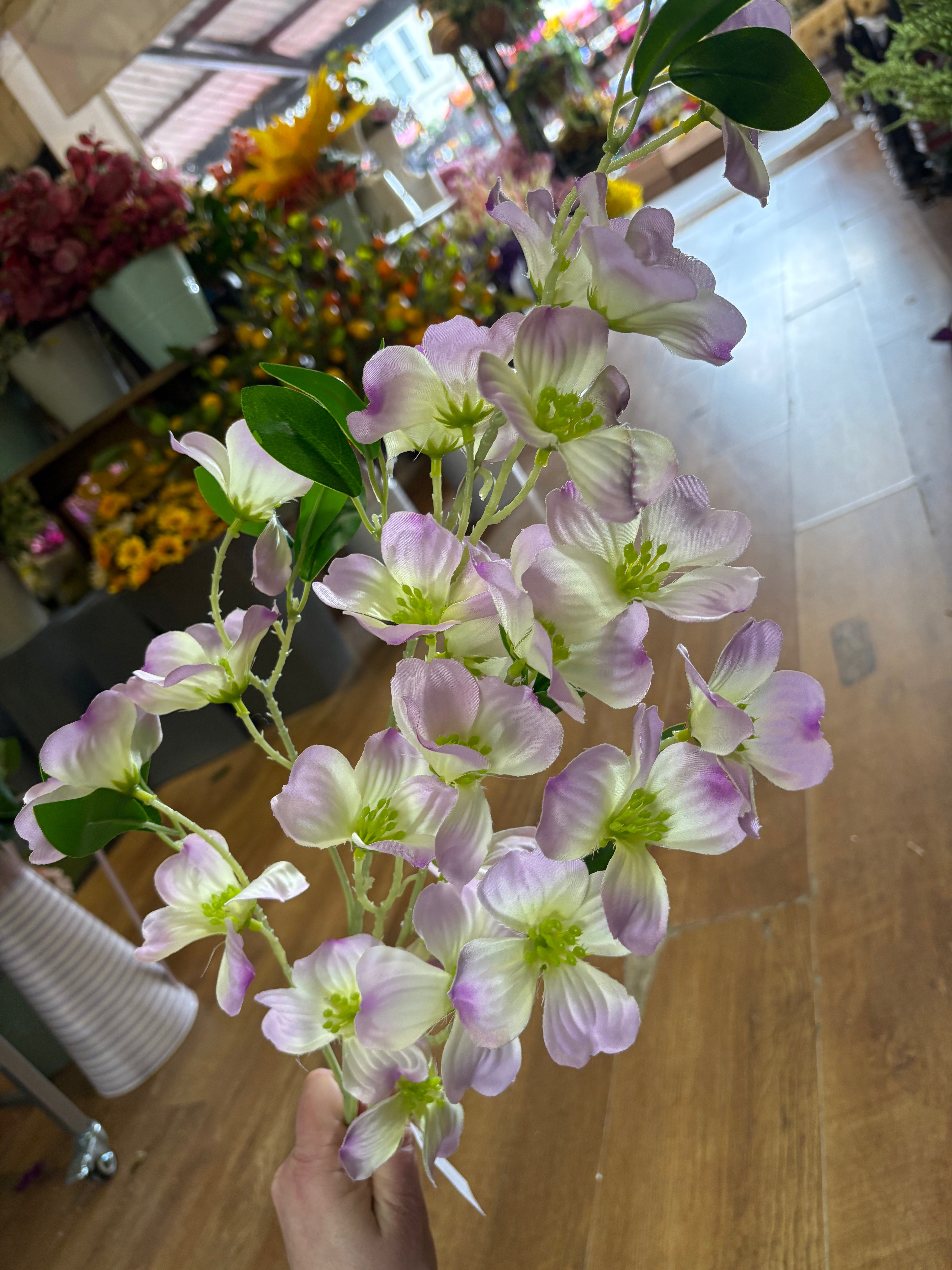 Long stem lilac dogwood spray