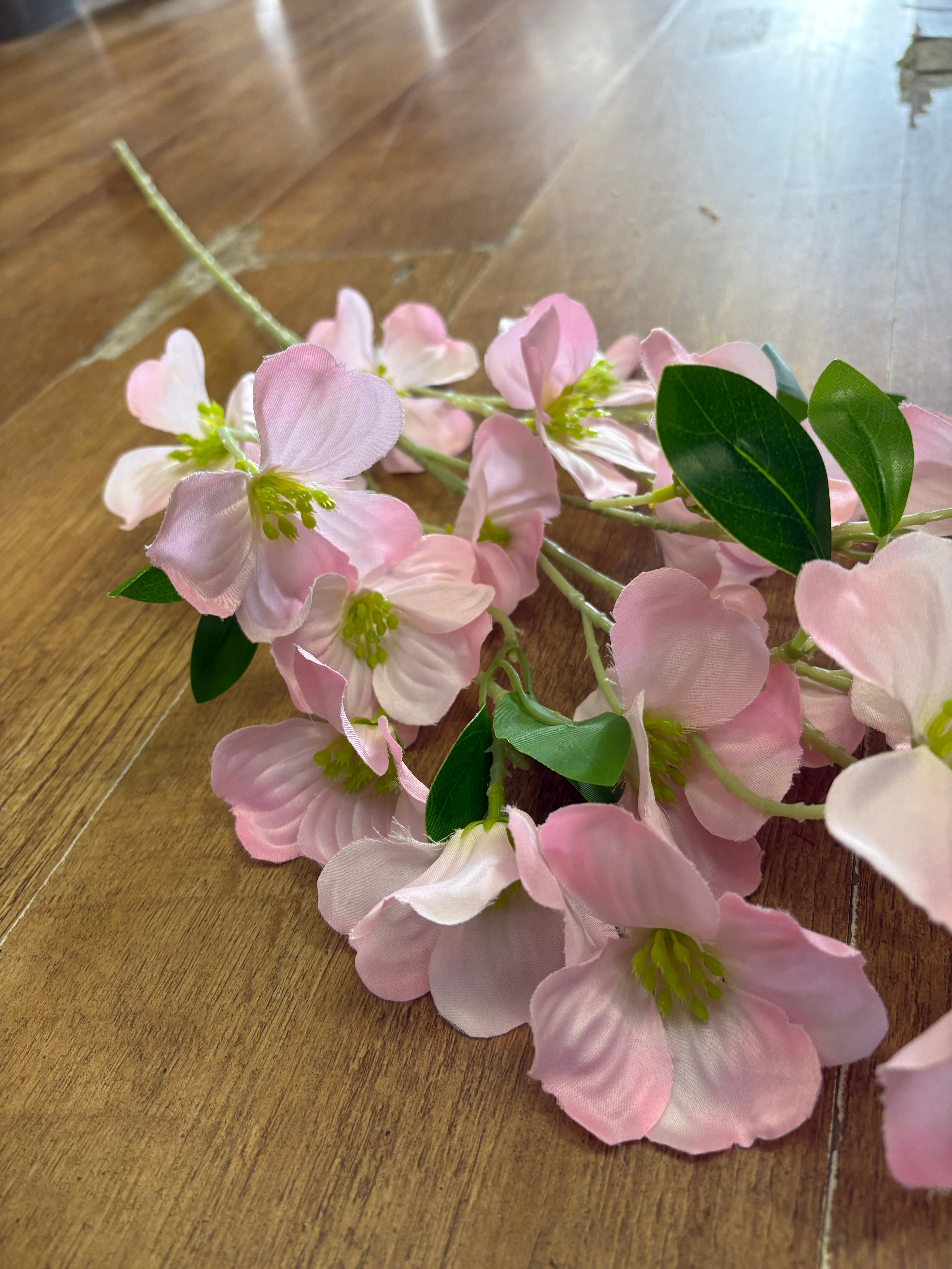 Long stem pink dogwood spray
