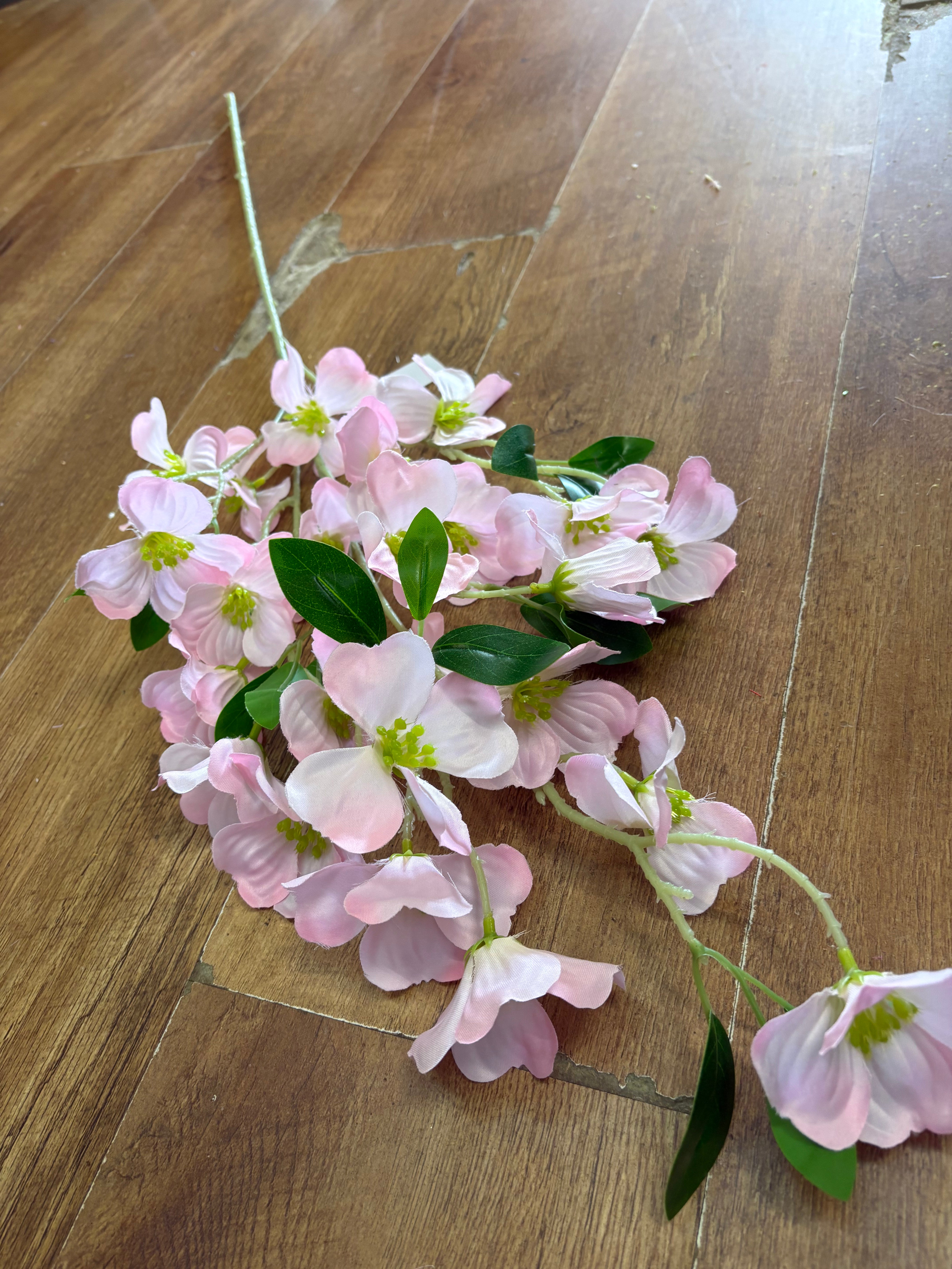 Long stem pink dogwood spray