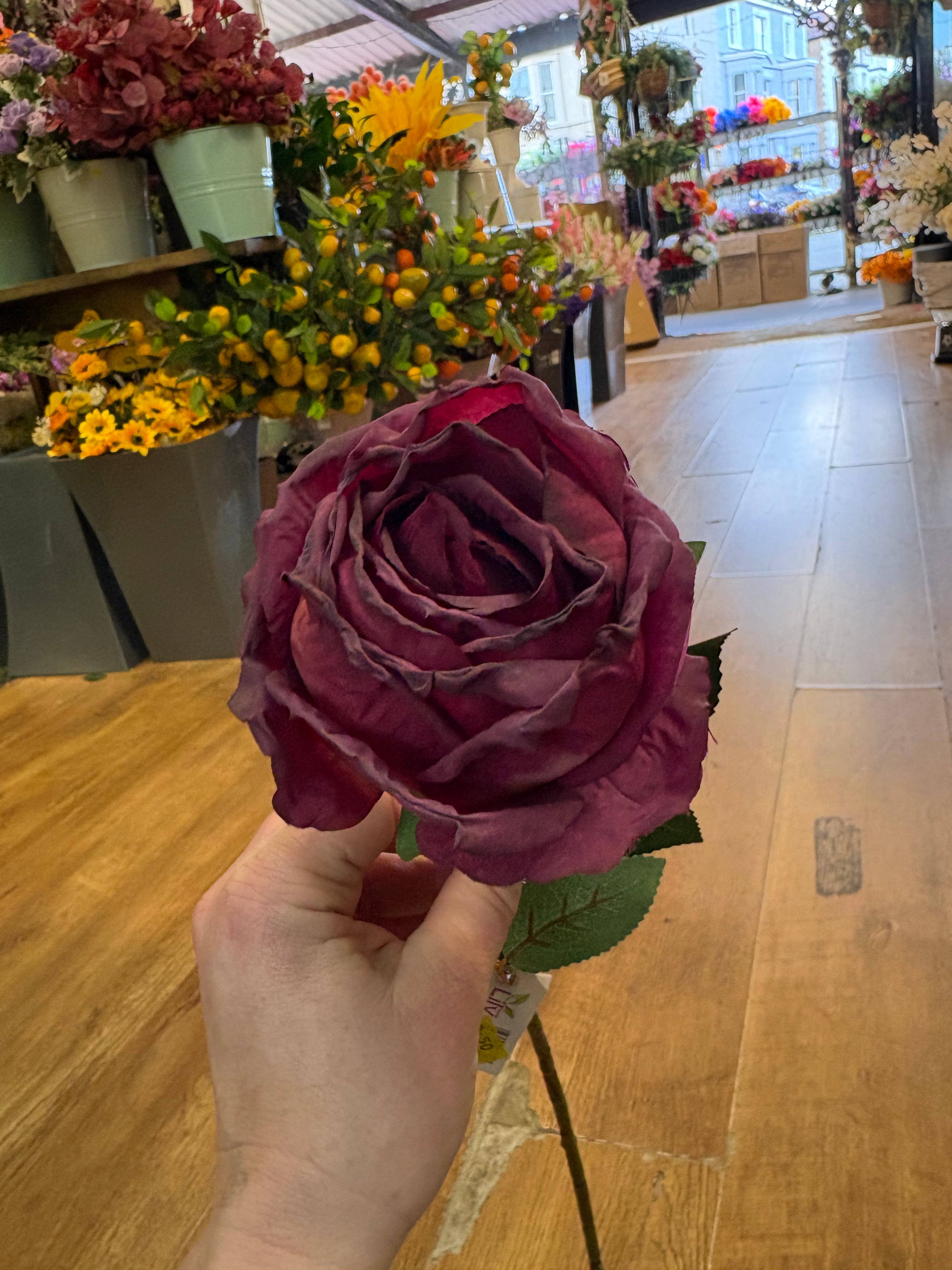 Dried inspired mulberry globe rose