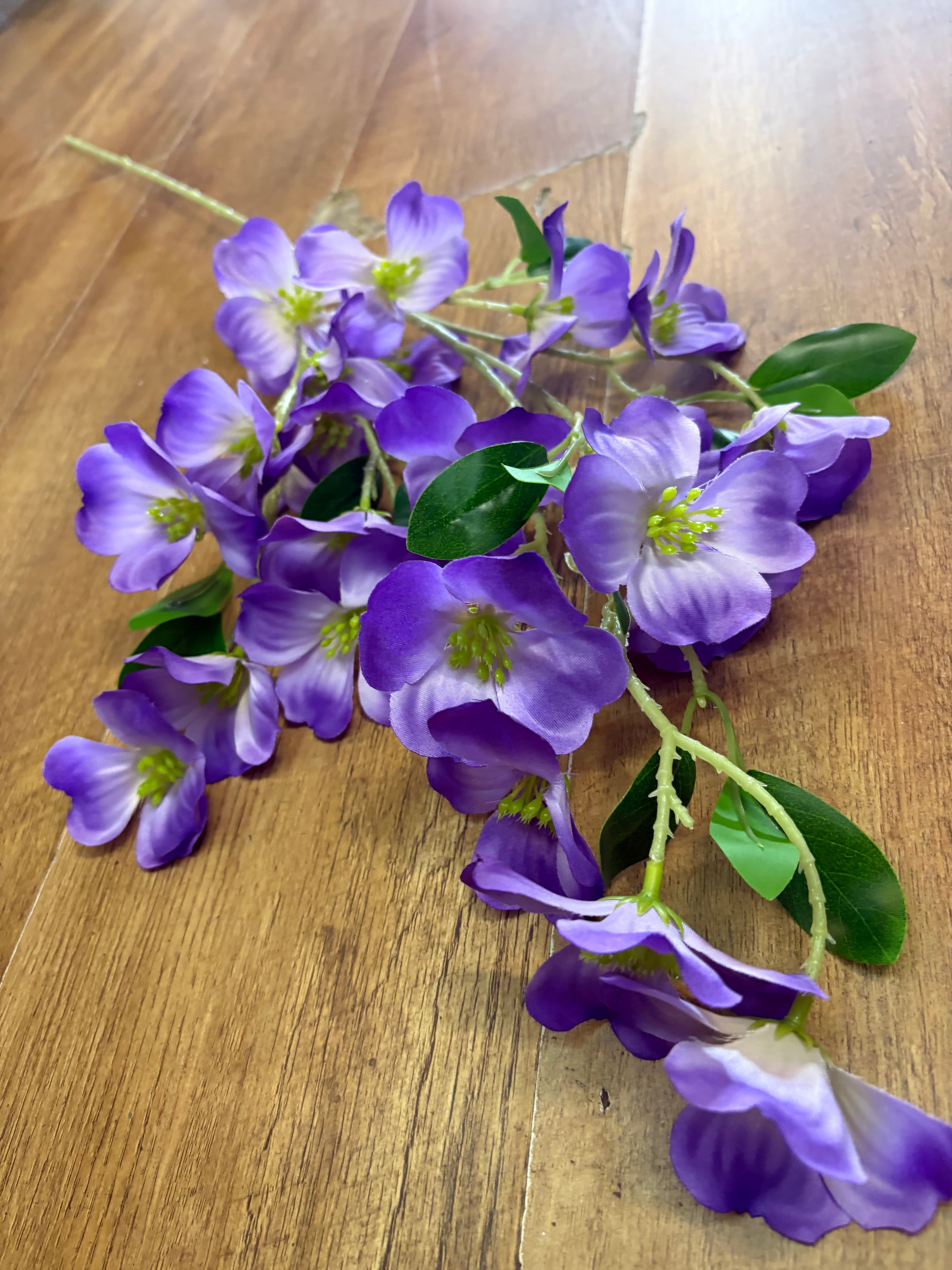 Long stem purple dogwood spray