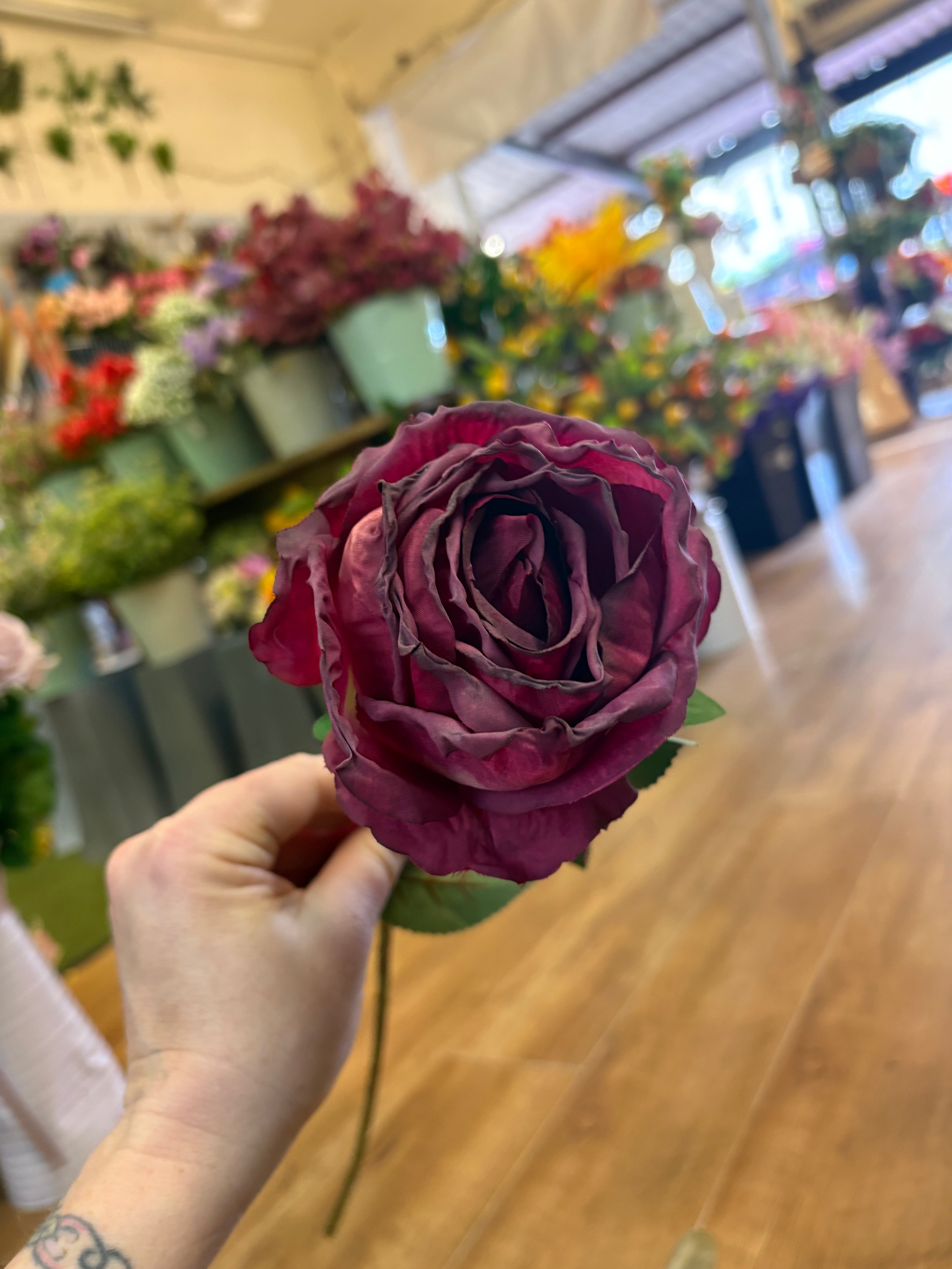 Dried inspired mulberry globe rose