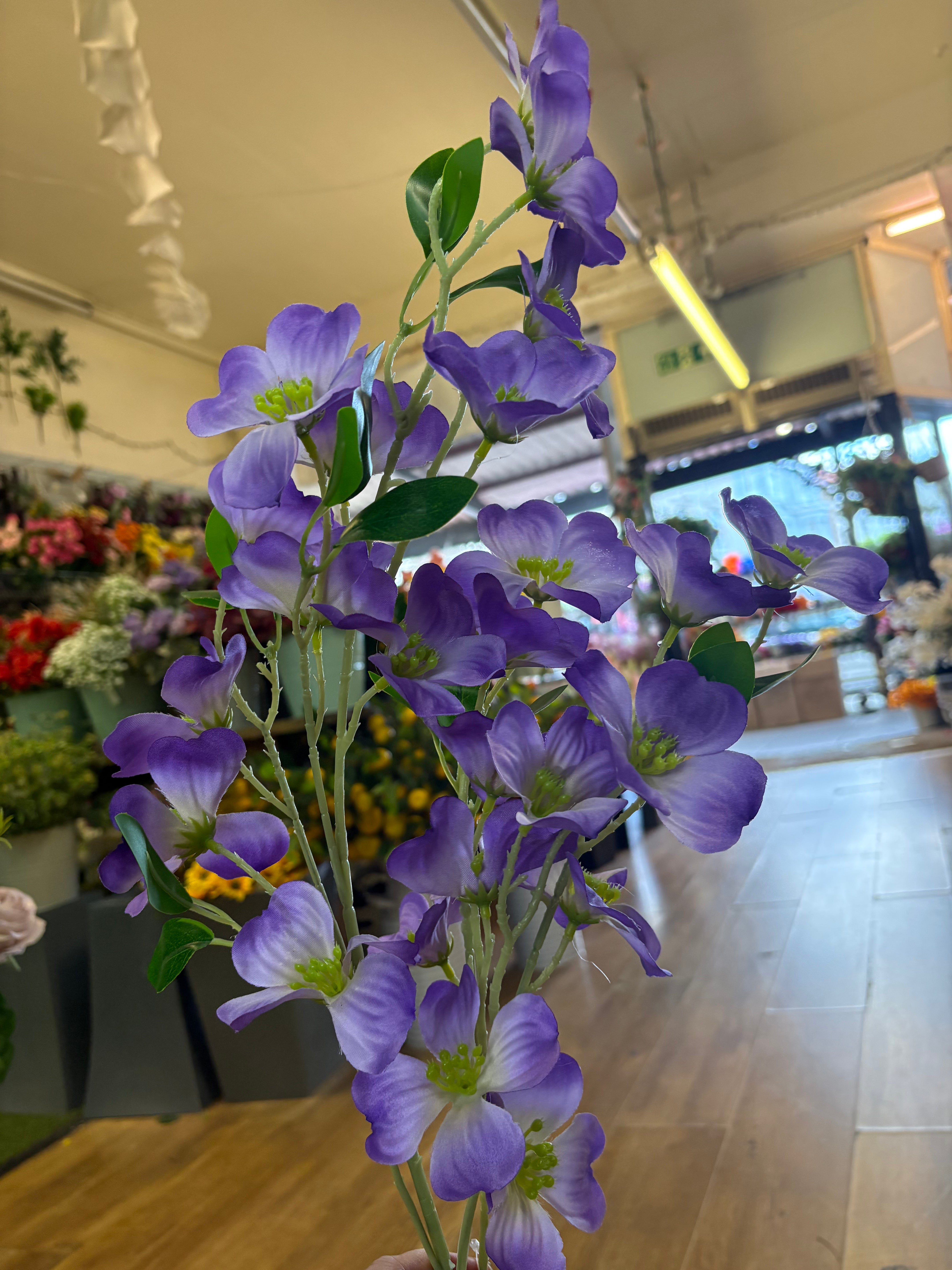 Long stem purple dogwood spray