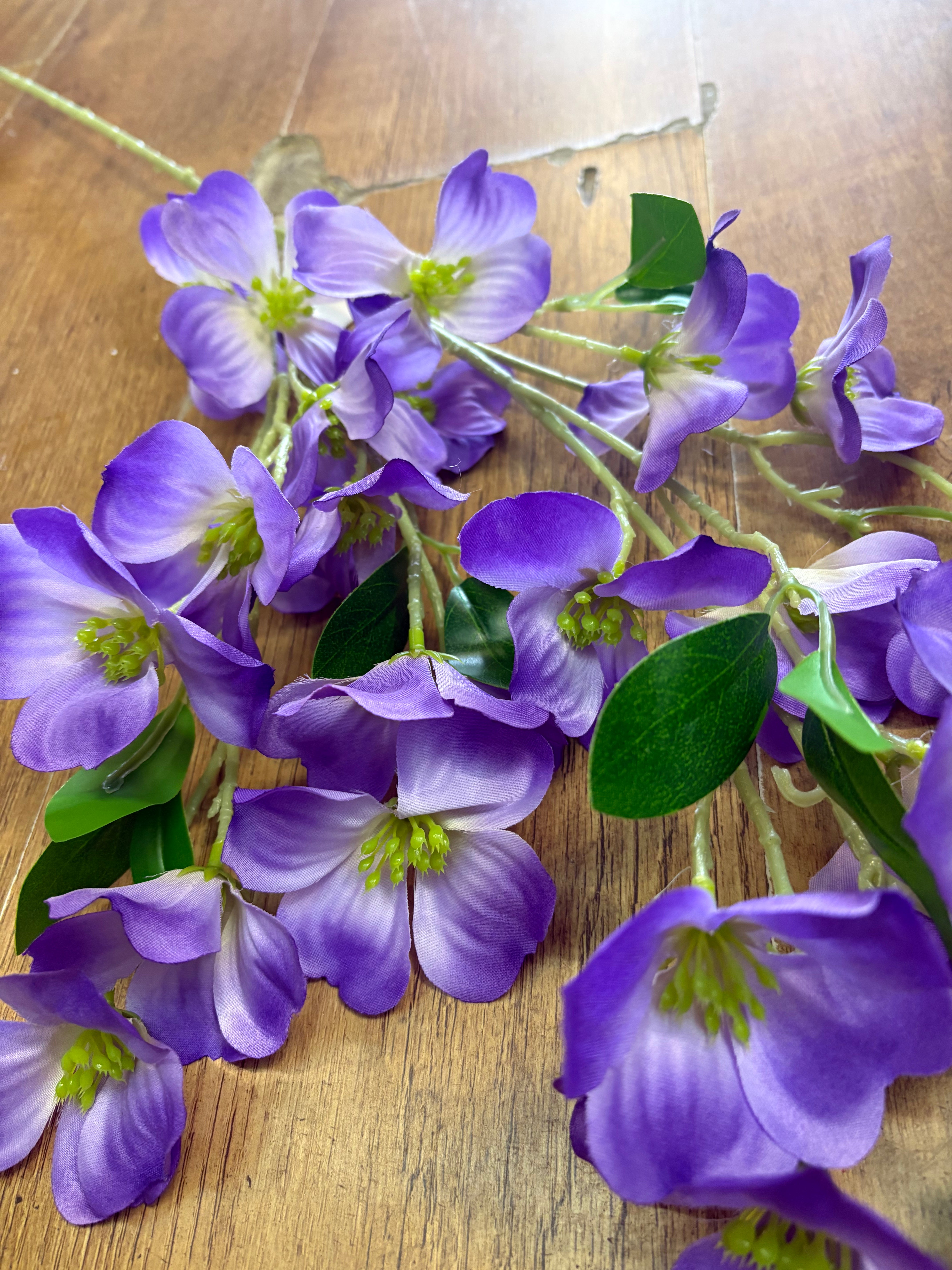 Long stem purple dogwood spray