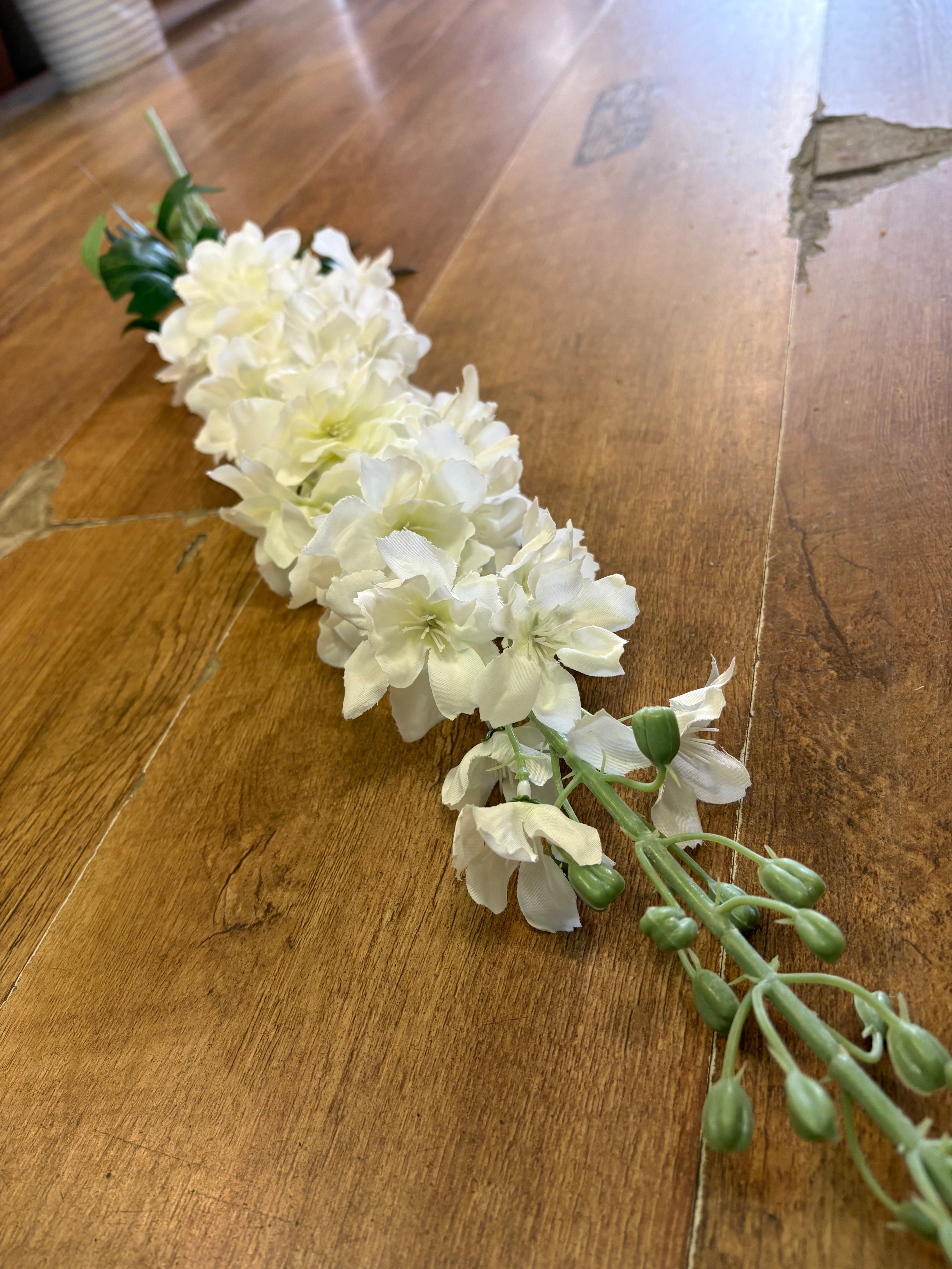 120cm tall ivory delphinium