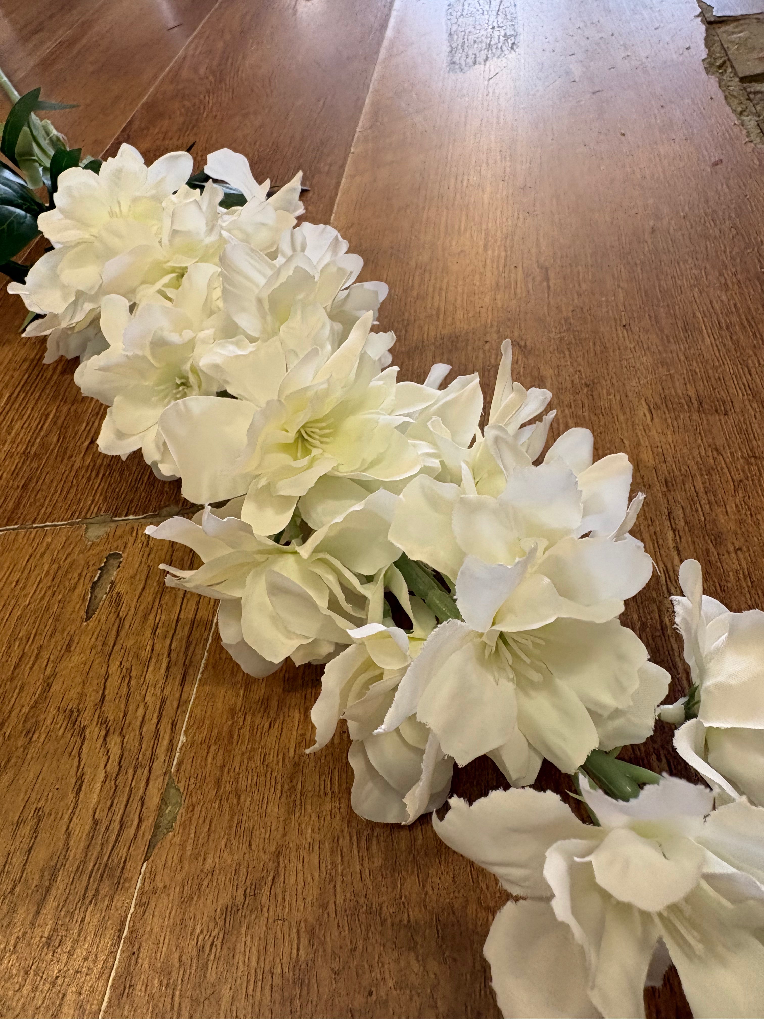 120cm tall ivory delphinium