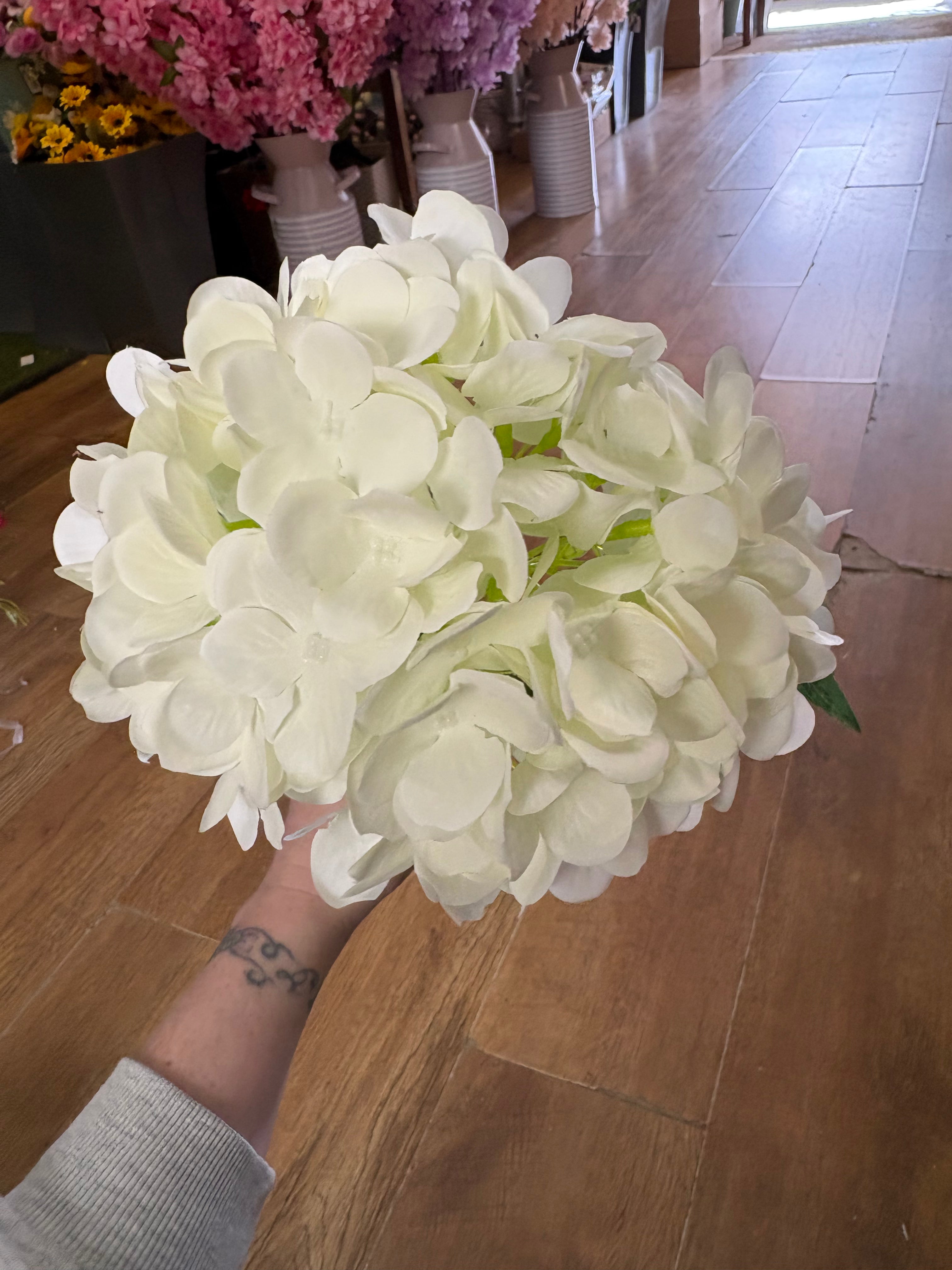 Long stem white hydrangea