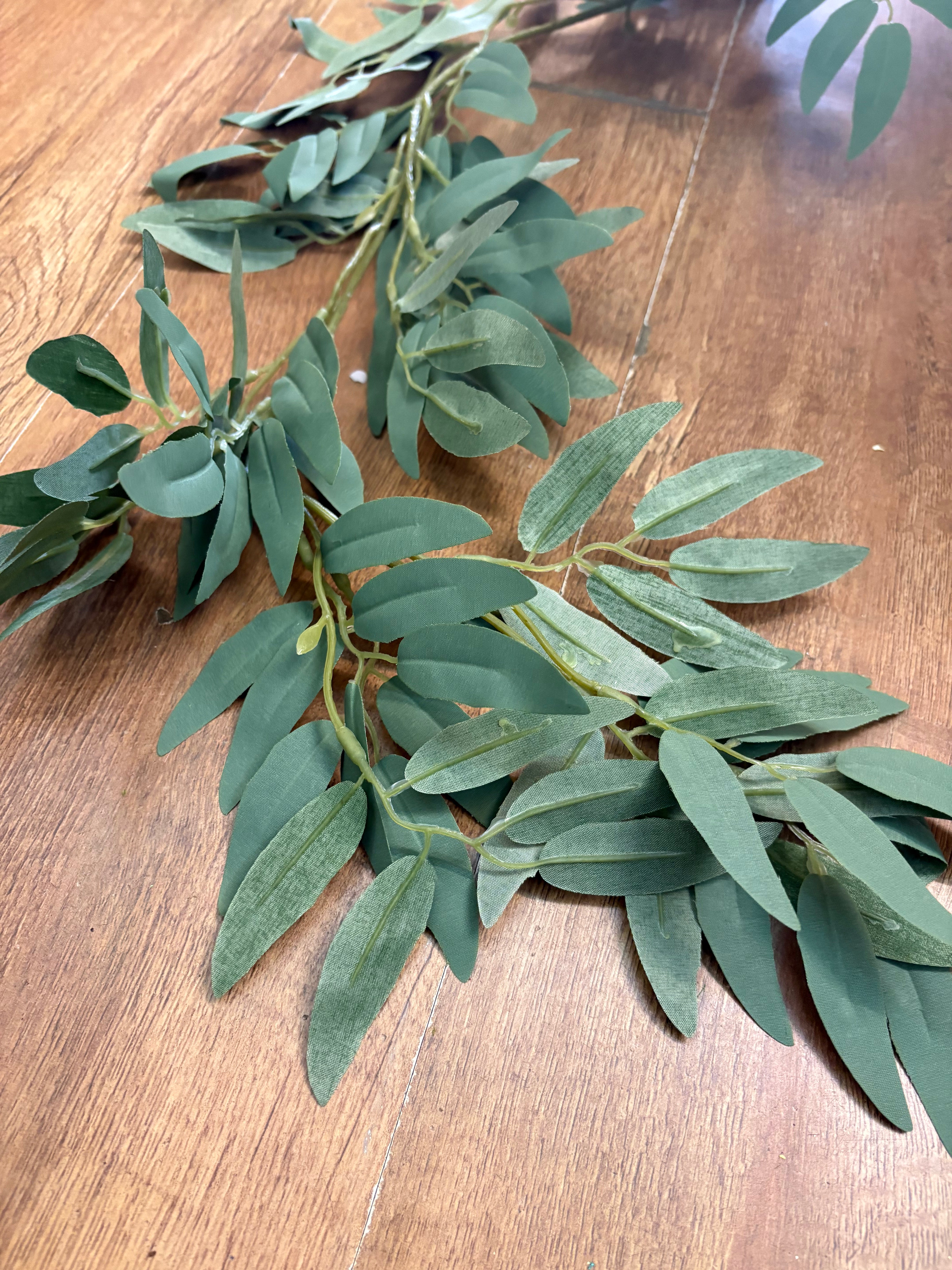 200cm natural green ruscus garland