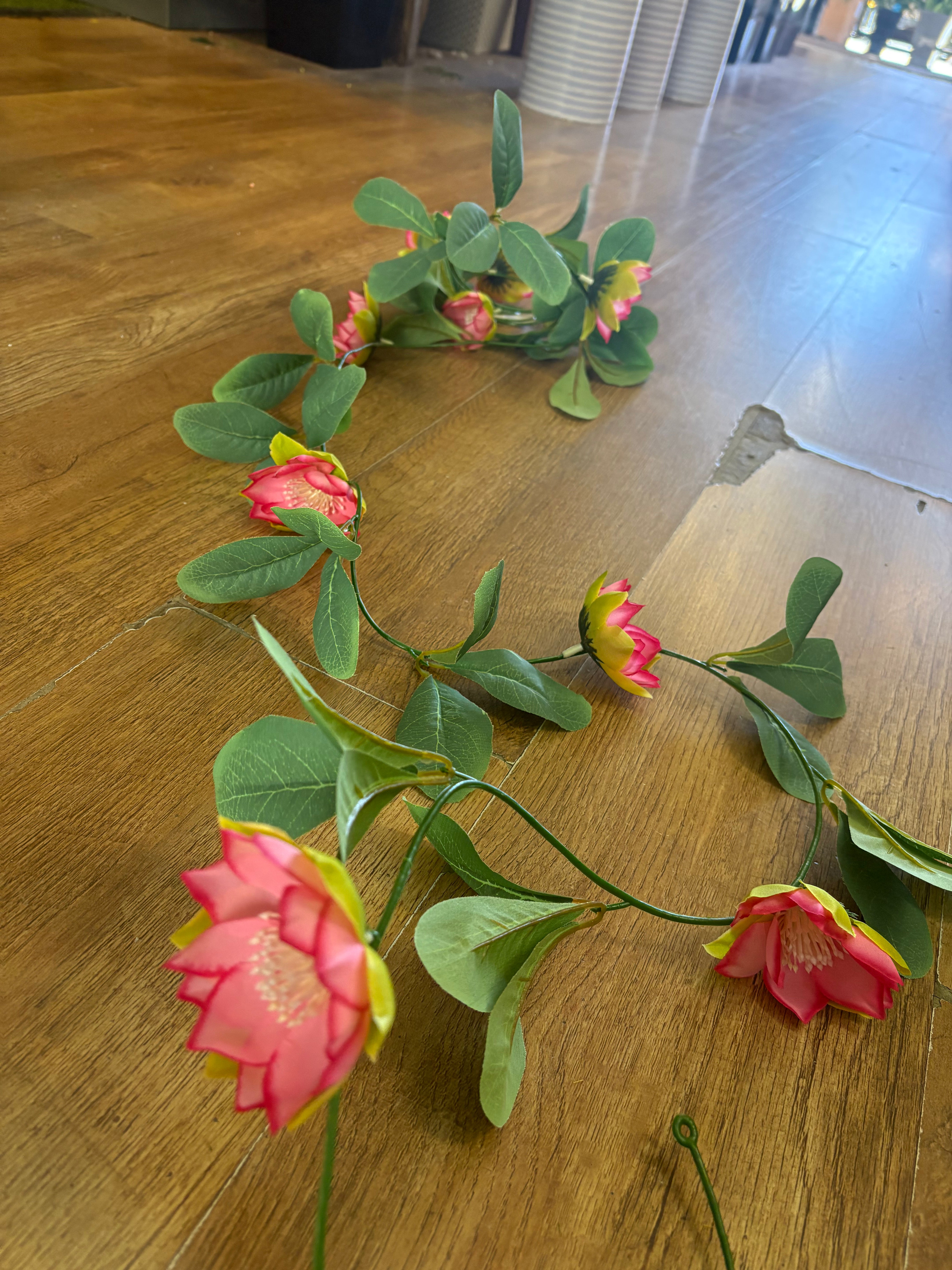 Clearance! Long Pink lotus garland