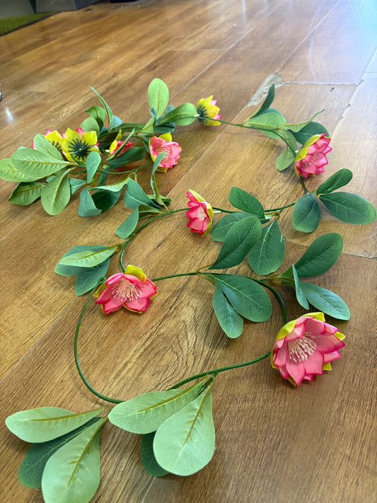 Clearance! Long Pink lotus garland