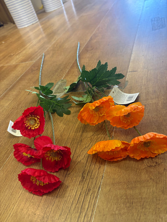 59cm poppy stem - 2 colours available