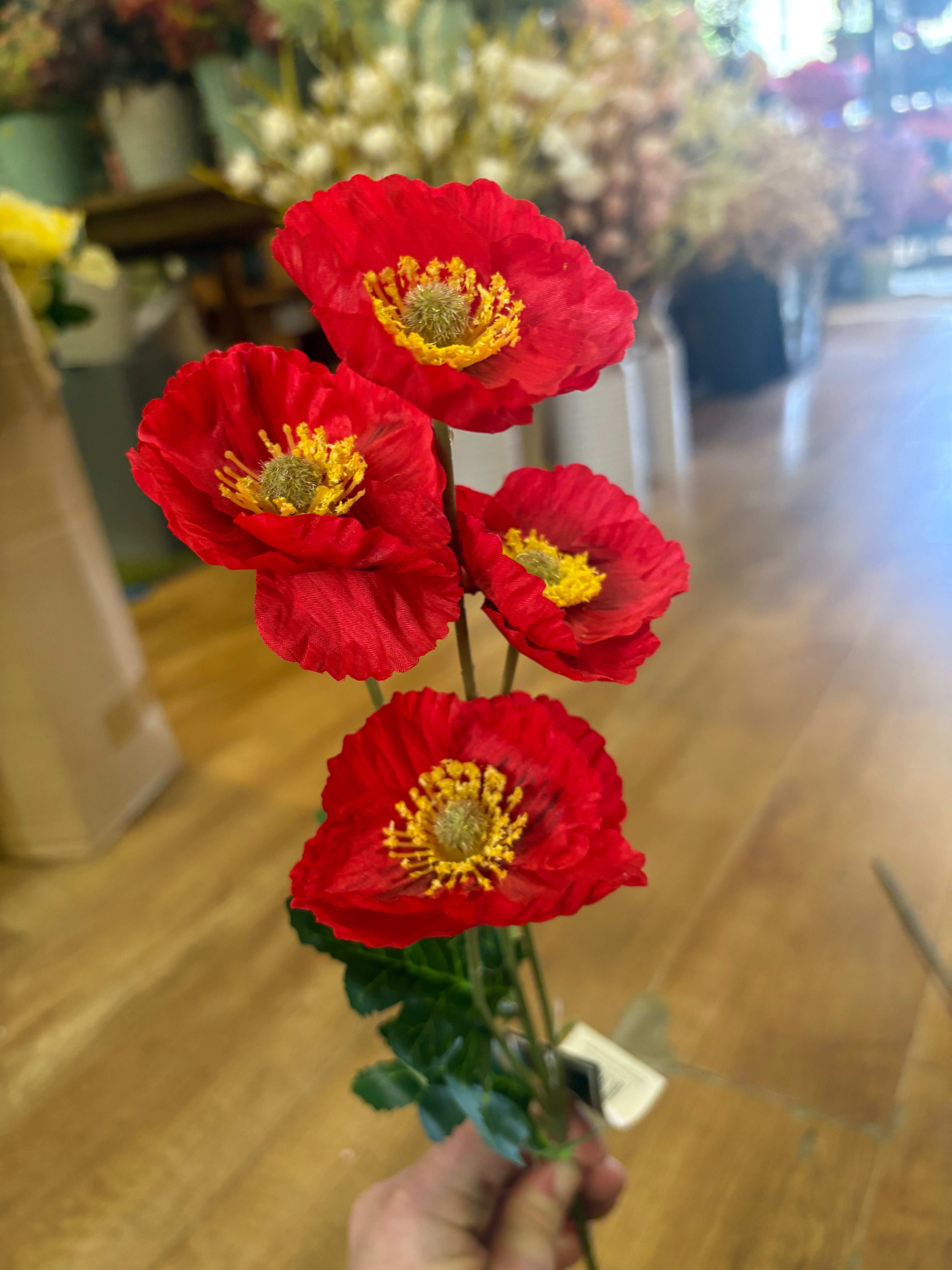 59cm poppy stem - 2 colours available