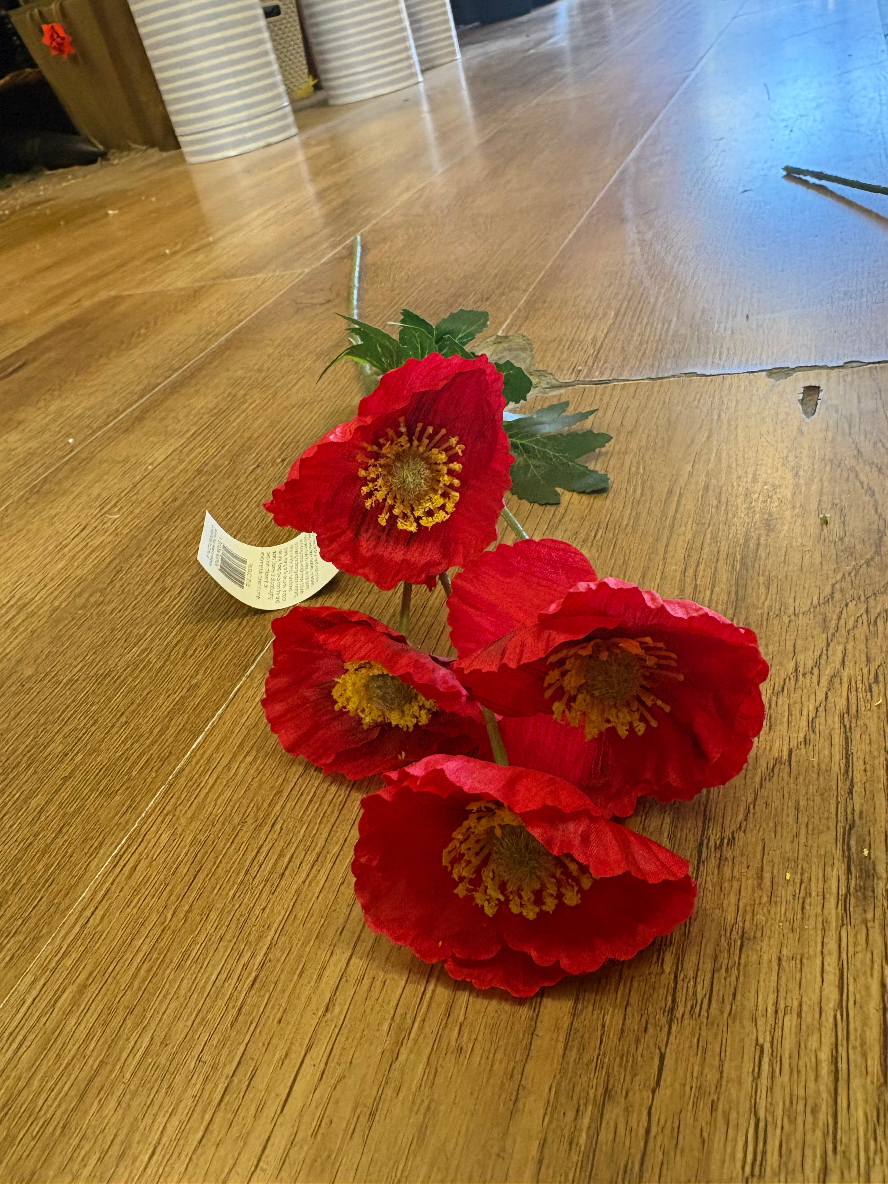 59cm poppy stem - 2 colours available