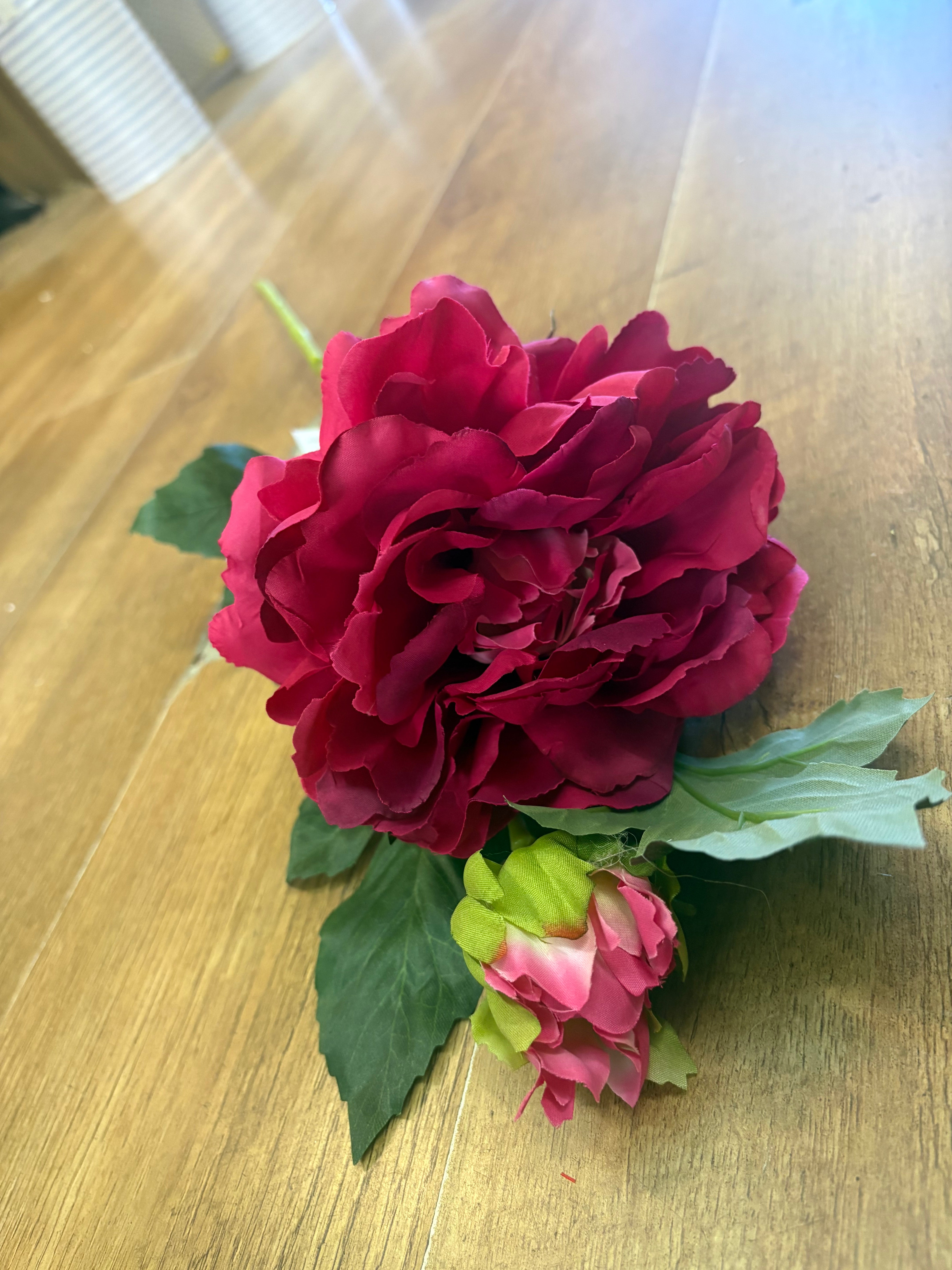 66cm fuchsia peony and bud