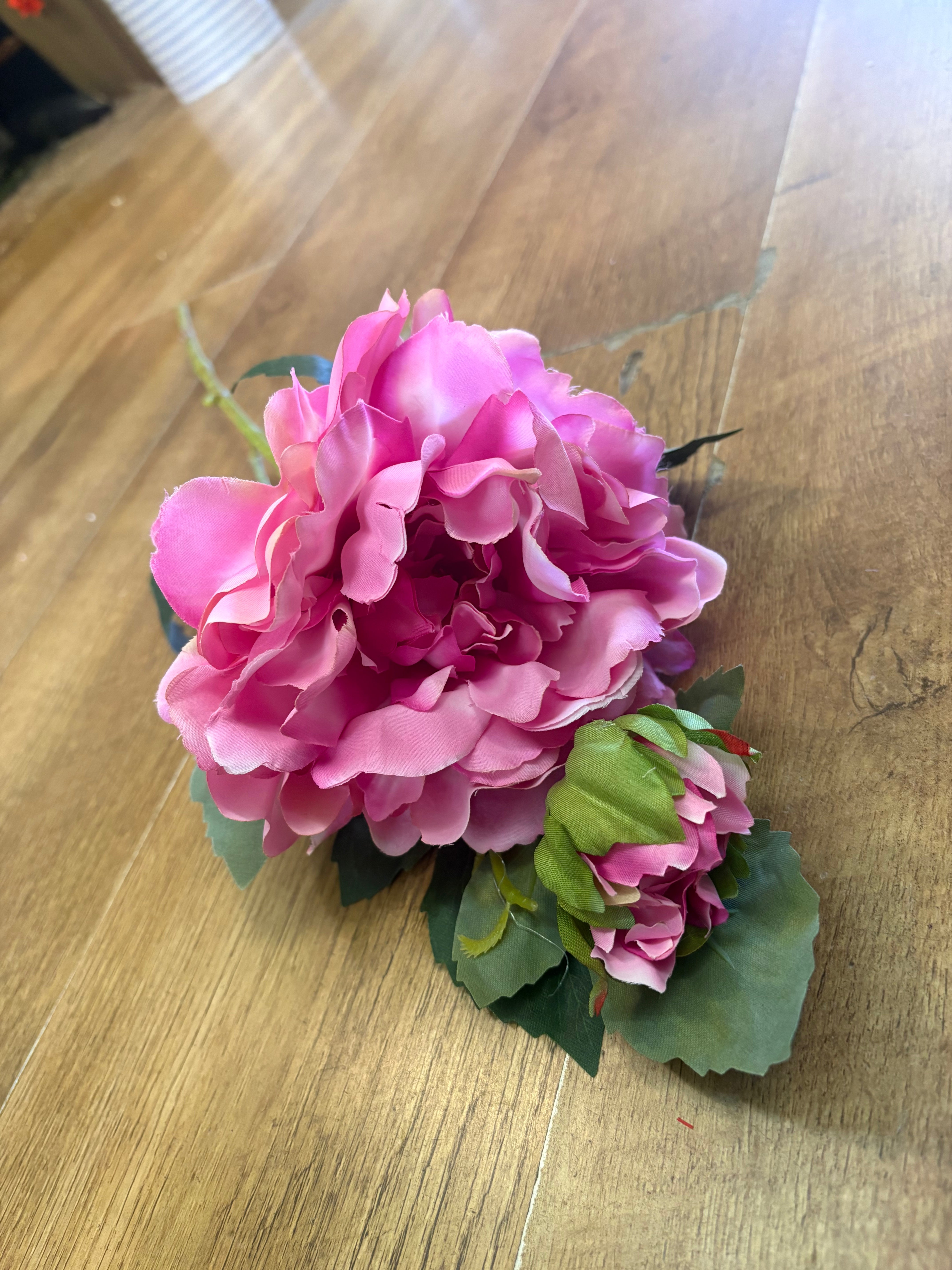 66cm pink peony and bud