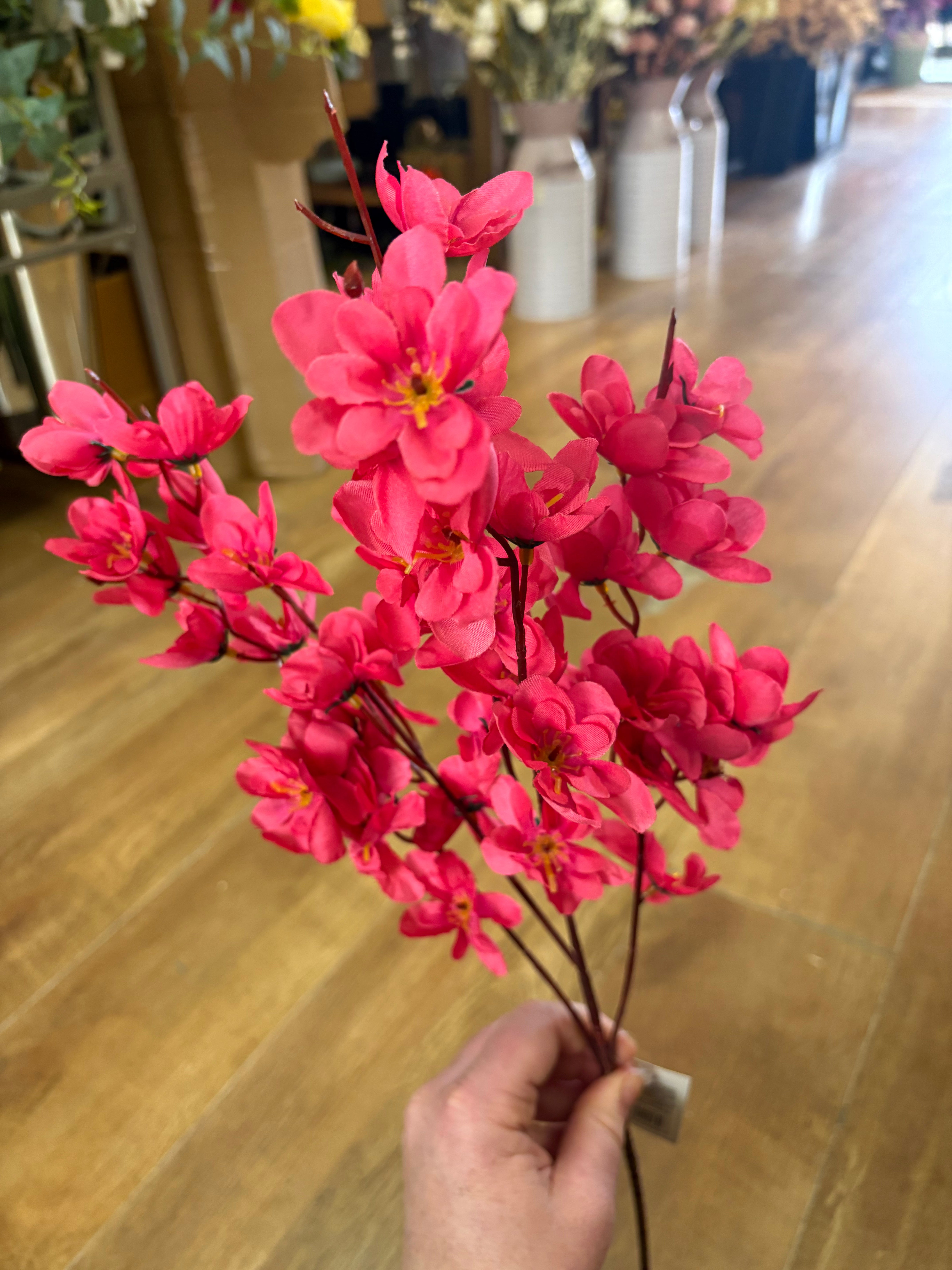 62cm fuchsia blossom branch