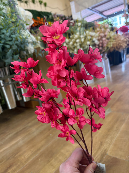 62cm fuchsia blossom branch