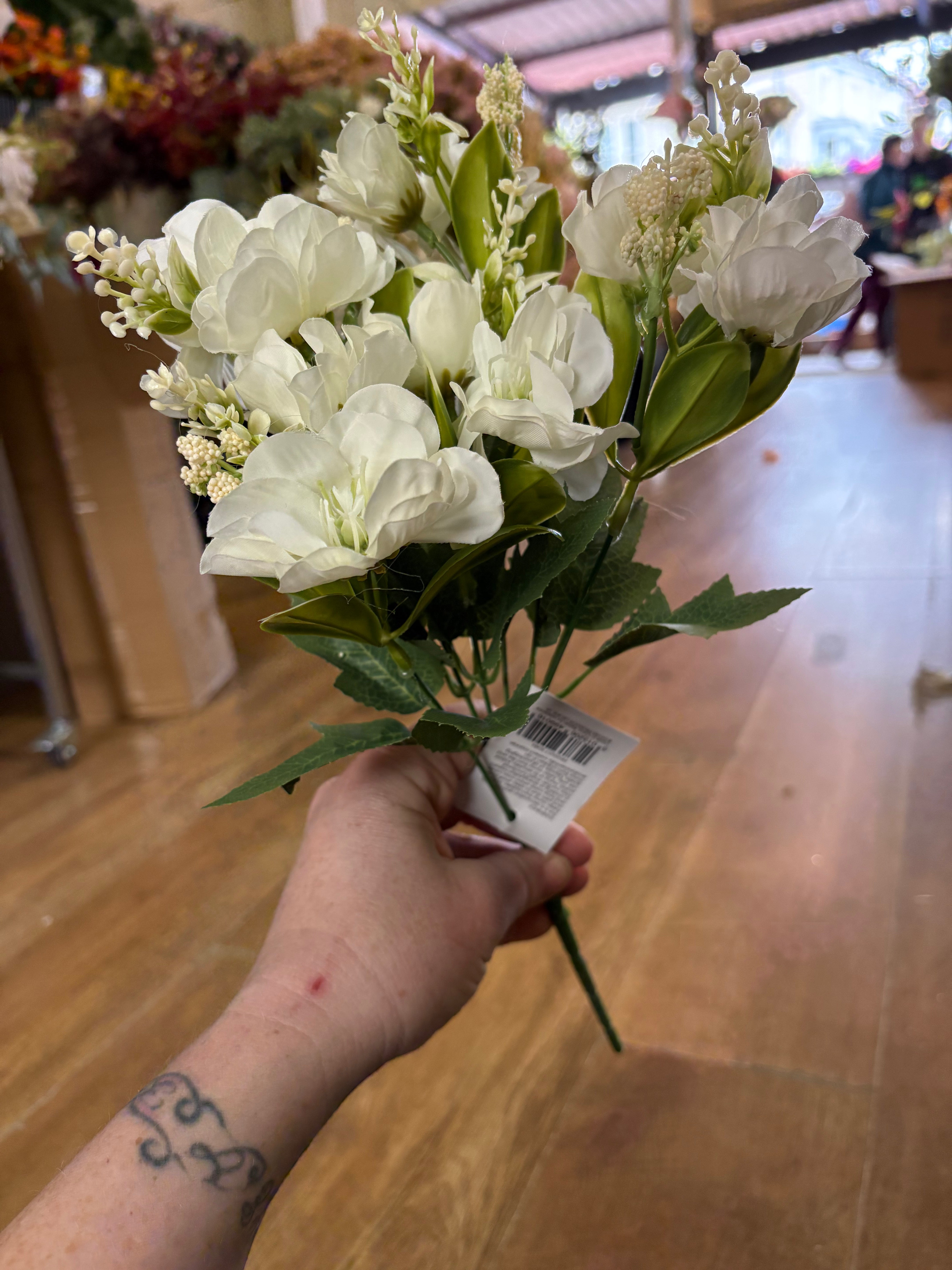 Ivory hellebore bunch