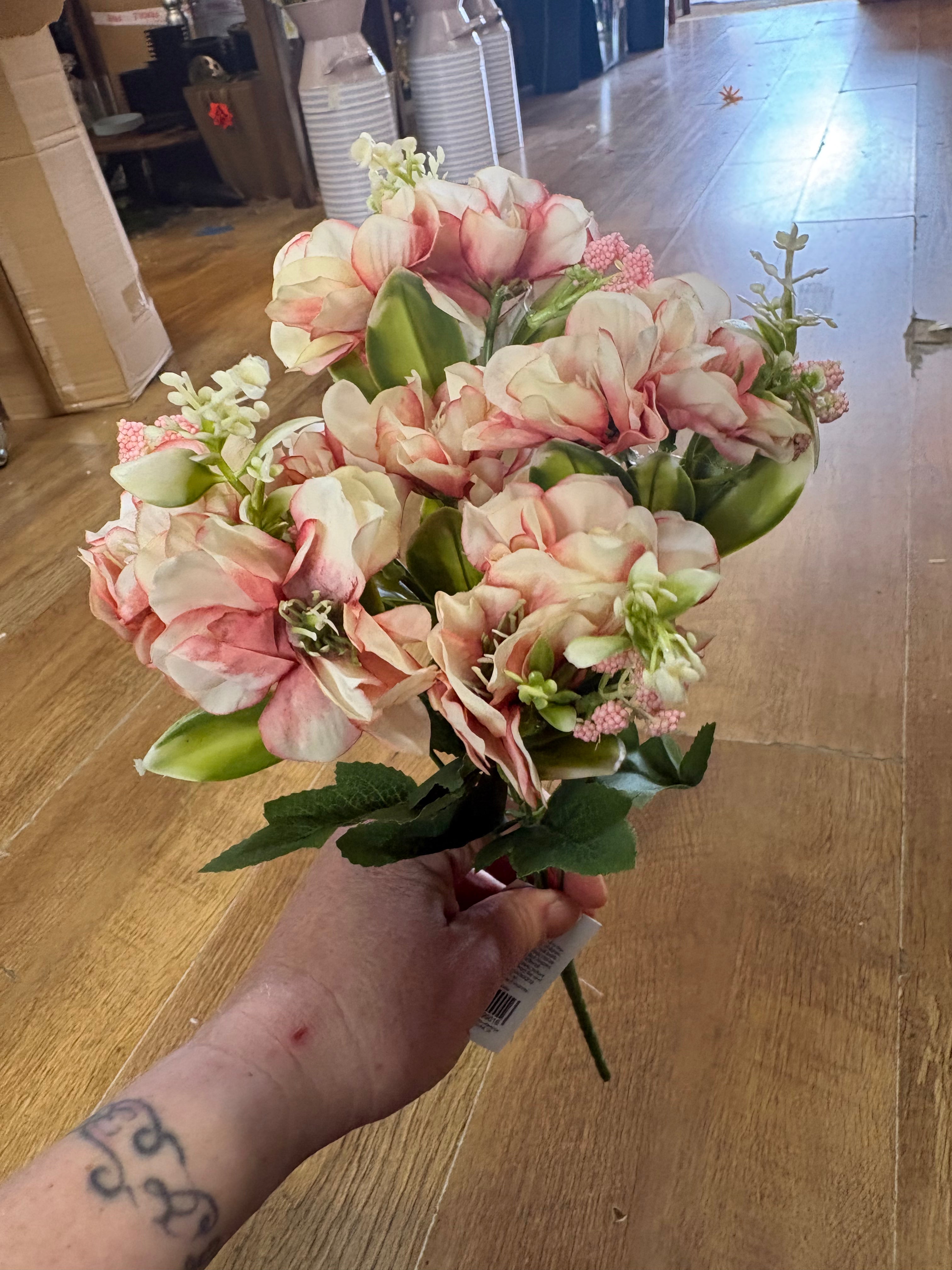 Pink hellebore bunch