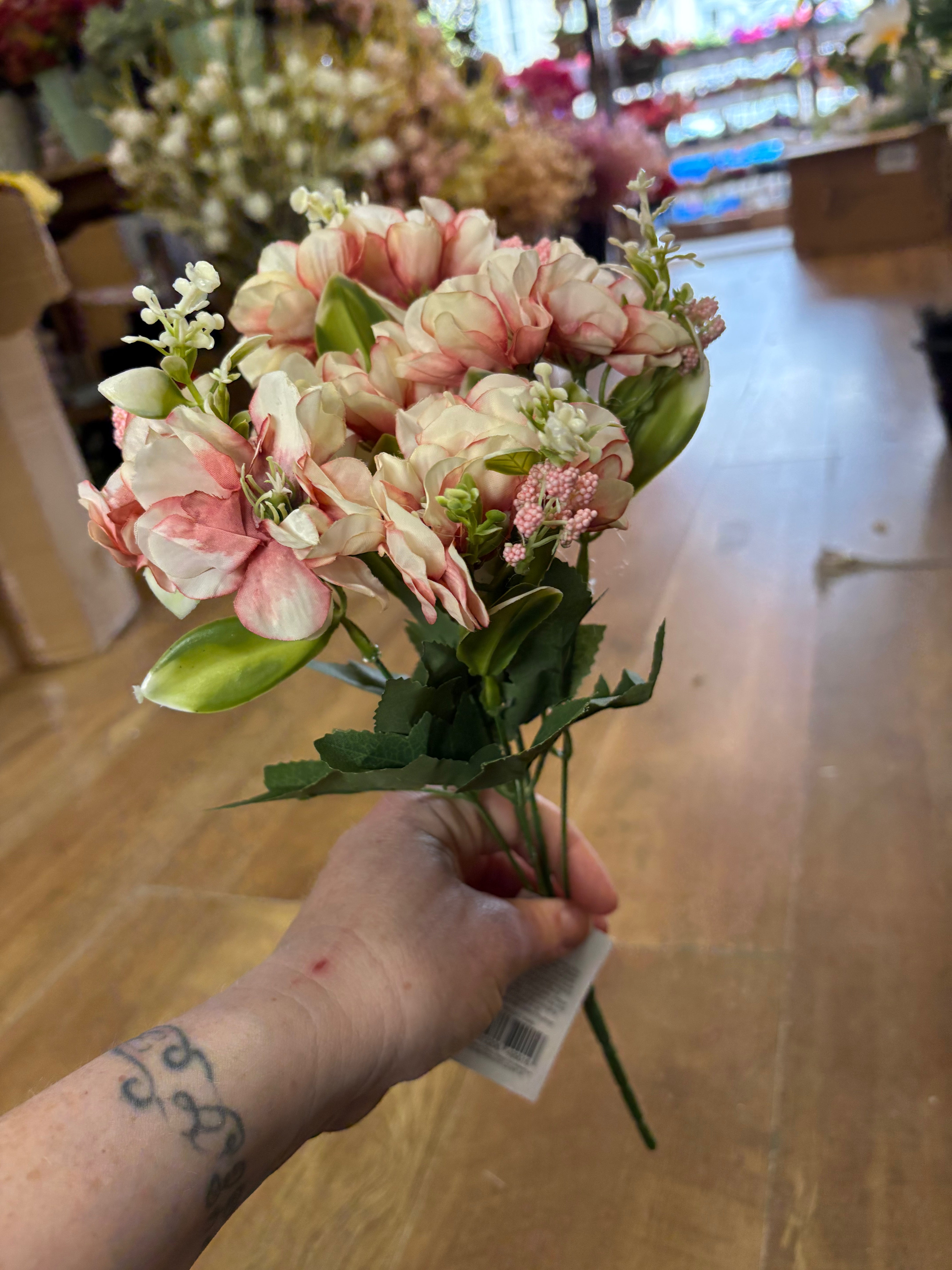 Pink hellebore bunch