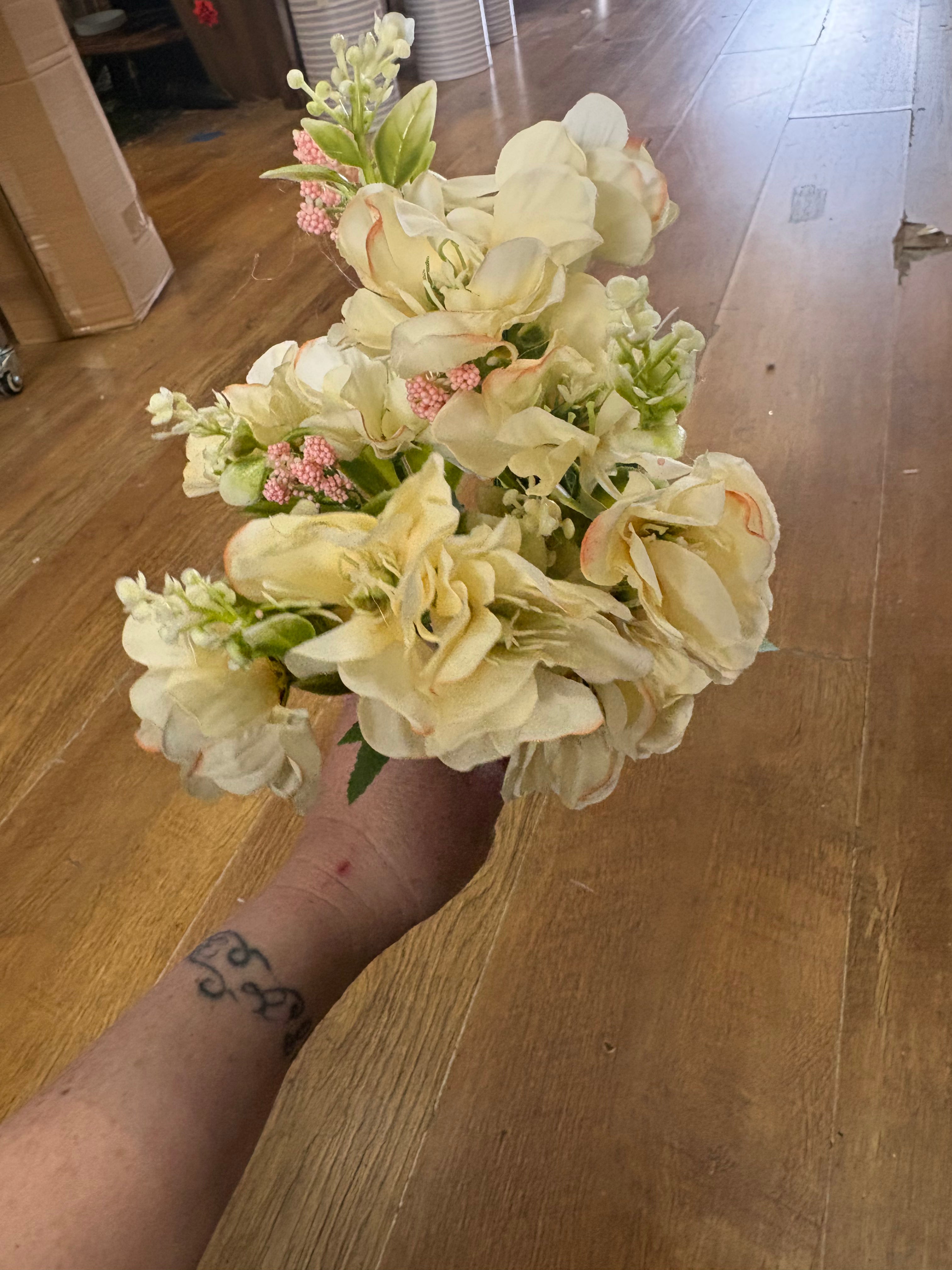 Cream hellebore bunch