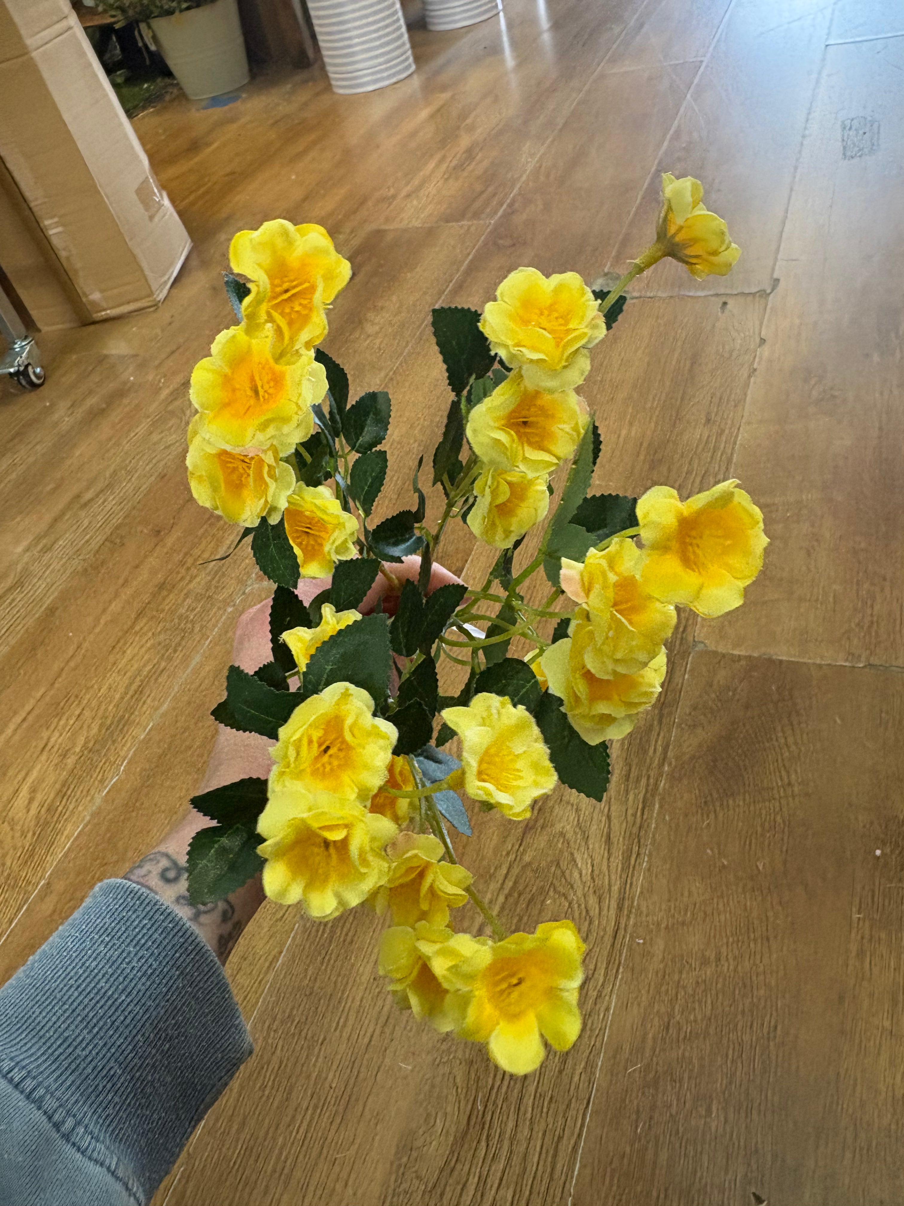 Yellow ruffled buttercup bunch