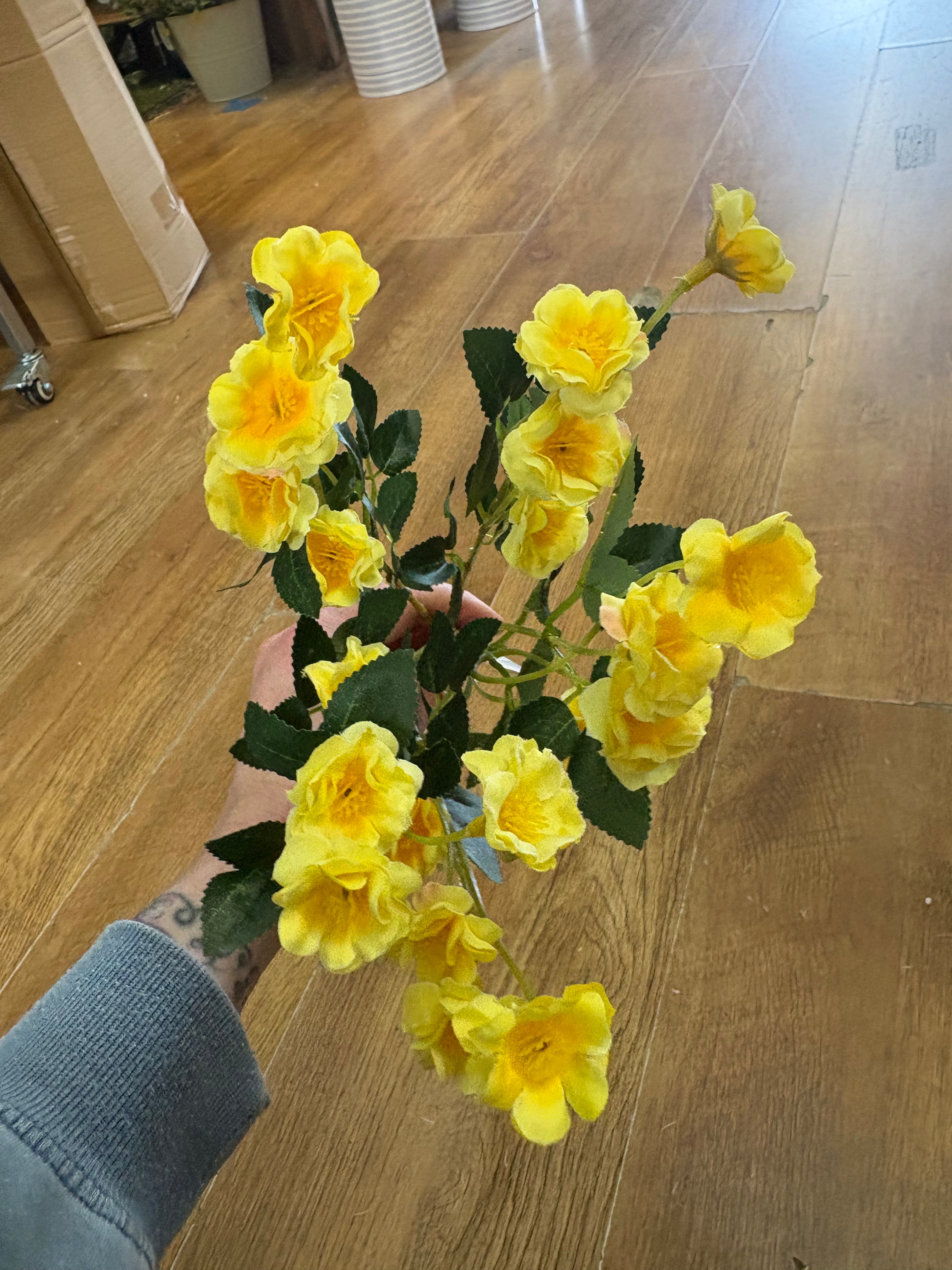 Yellow ruffled buttercup bunch