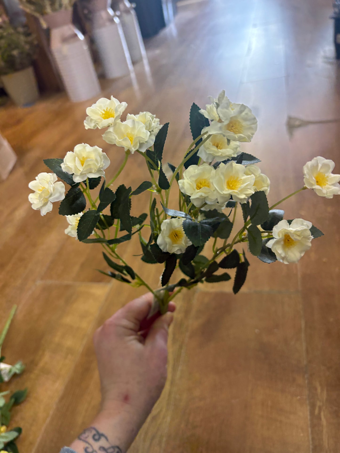 Ivory ruffled buttercup bunch