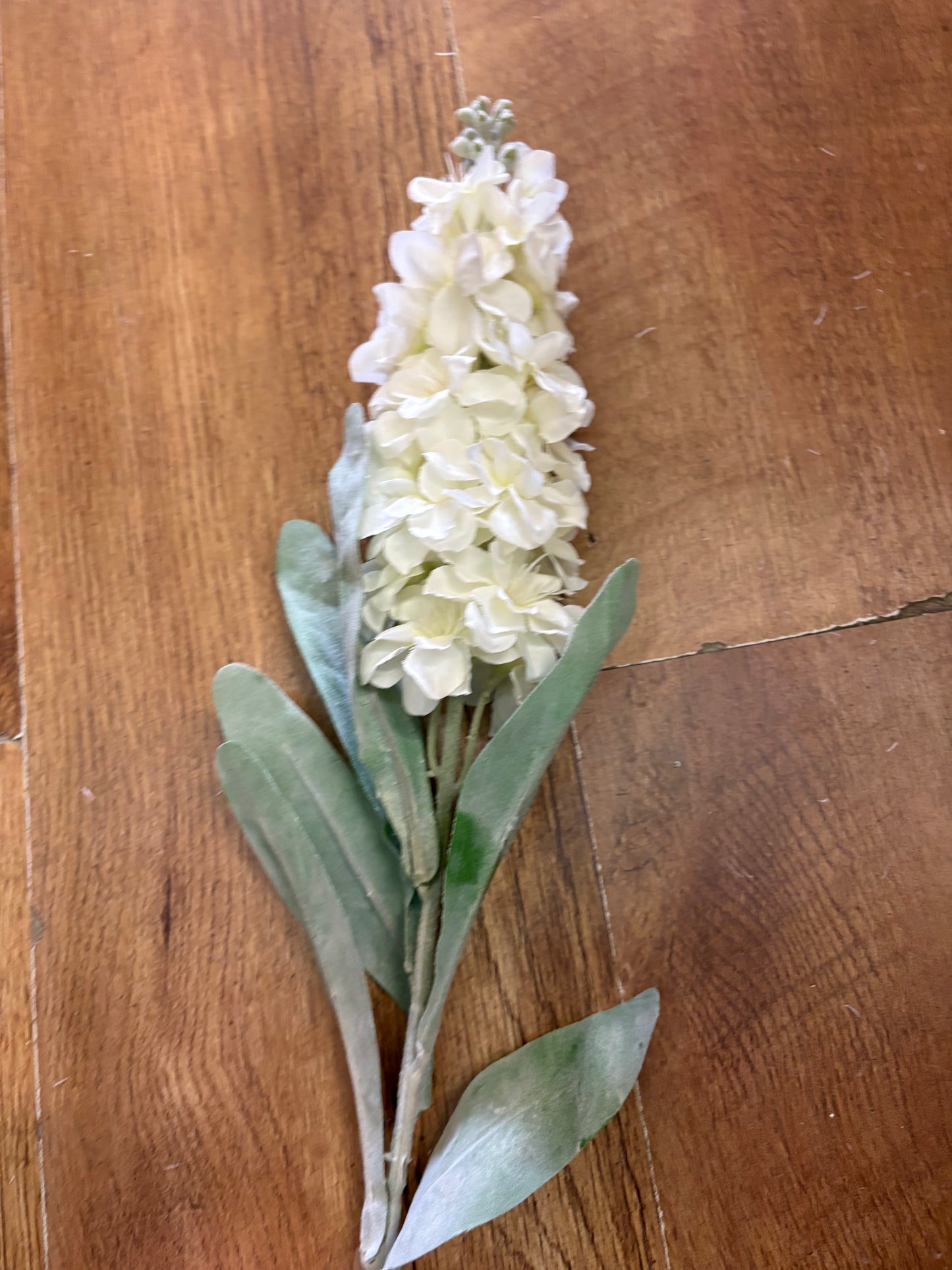 82cm tall flocked leaf ivory stock flower
