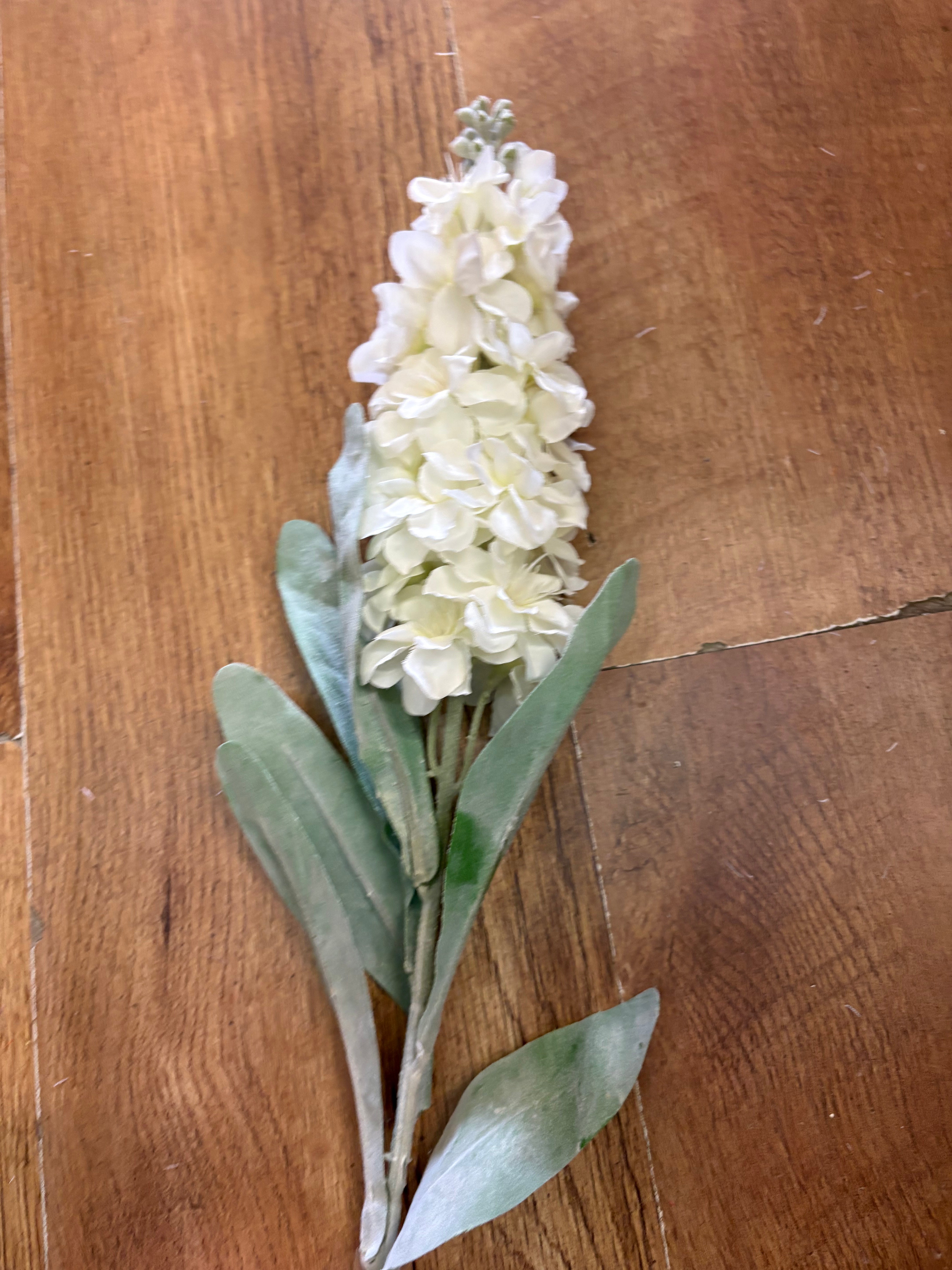 82cm tall flocked leaf ivory stock flower