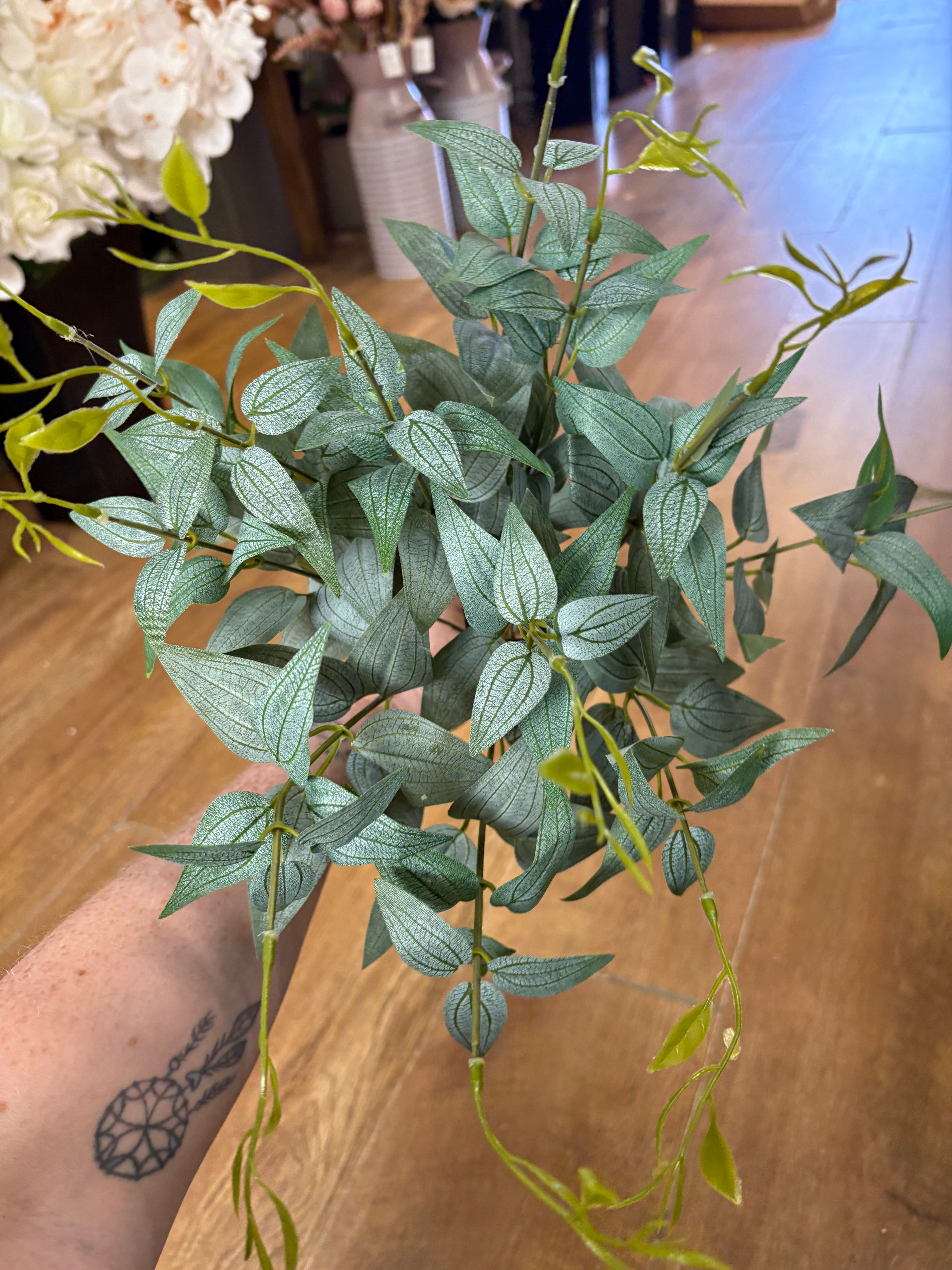 Large natural green italian ruscus bunch