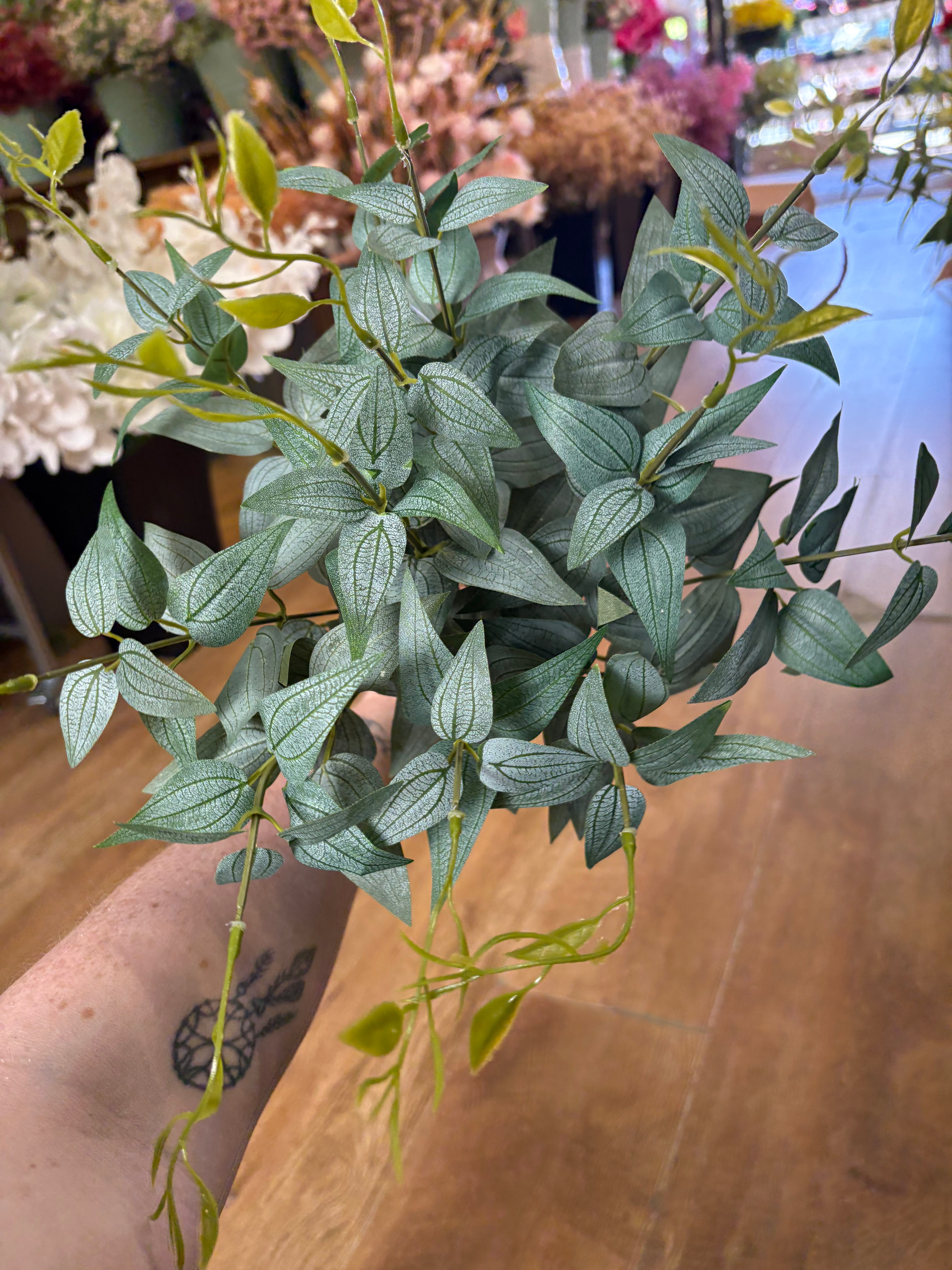 Large natural green italian ruscus bunch