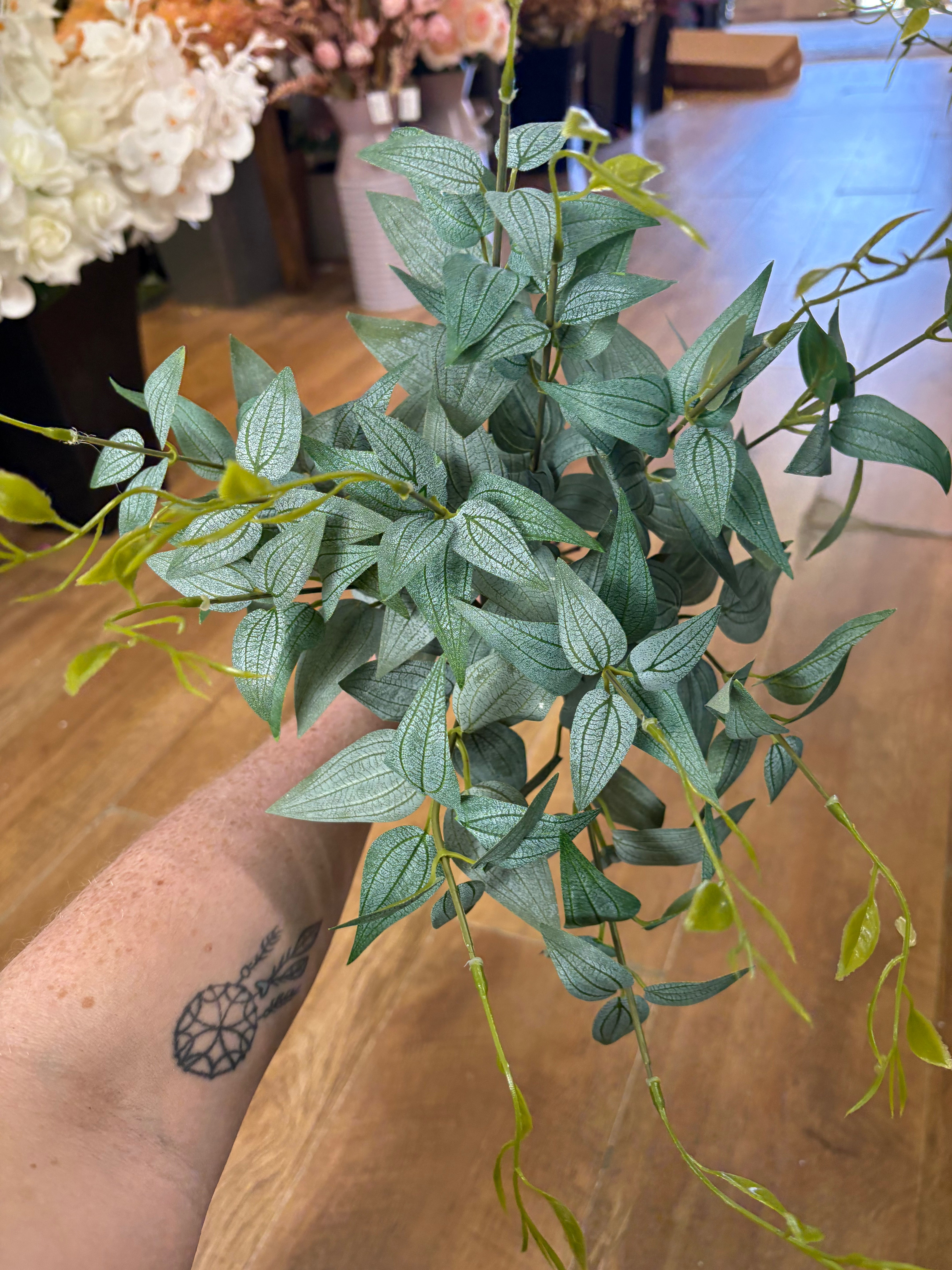Large natural green italian ruscus bunch