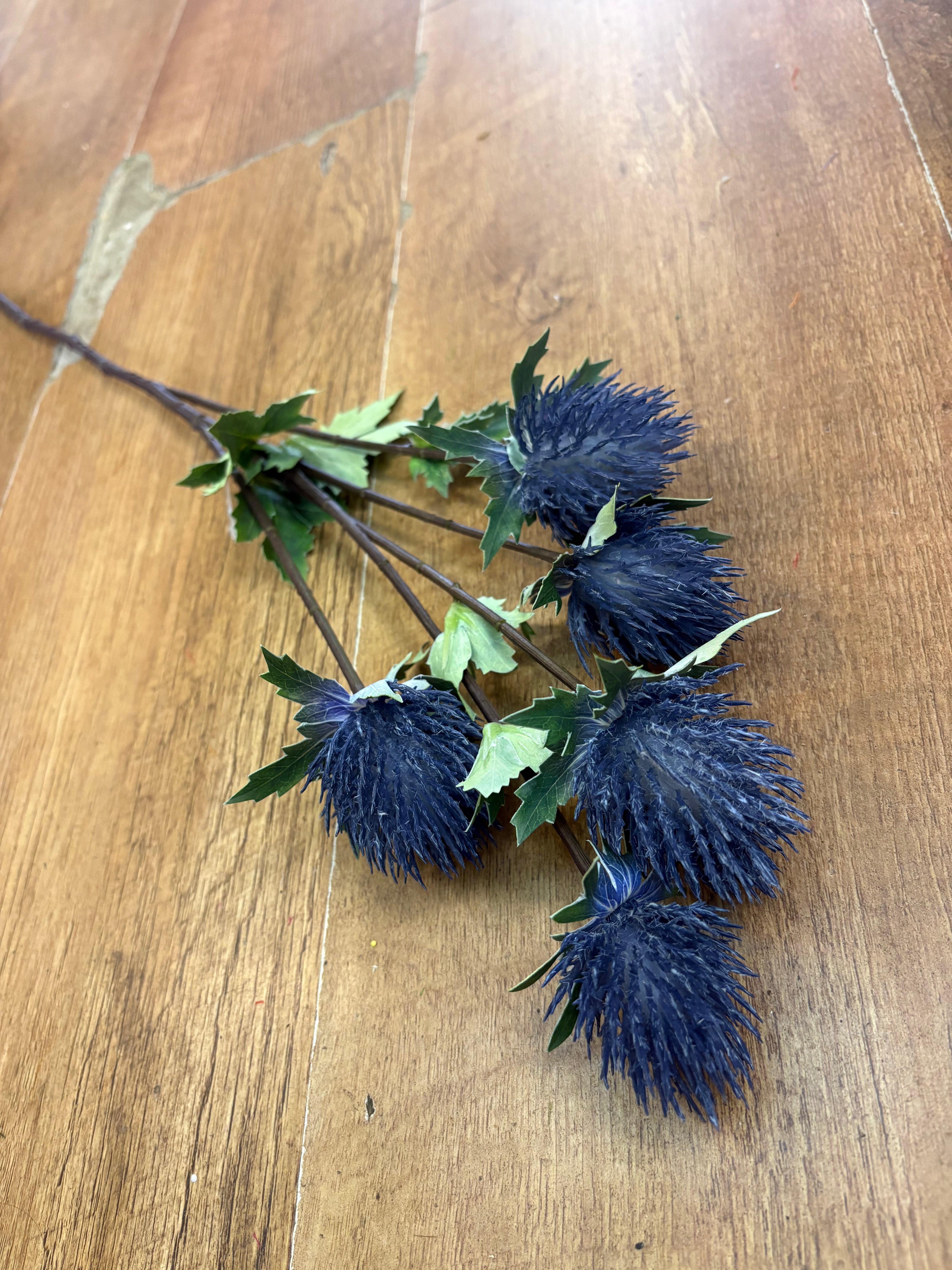 75cm tall 5 headed blue premium thistle spray