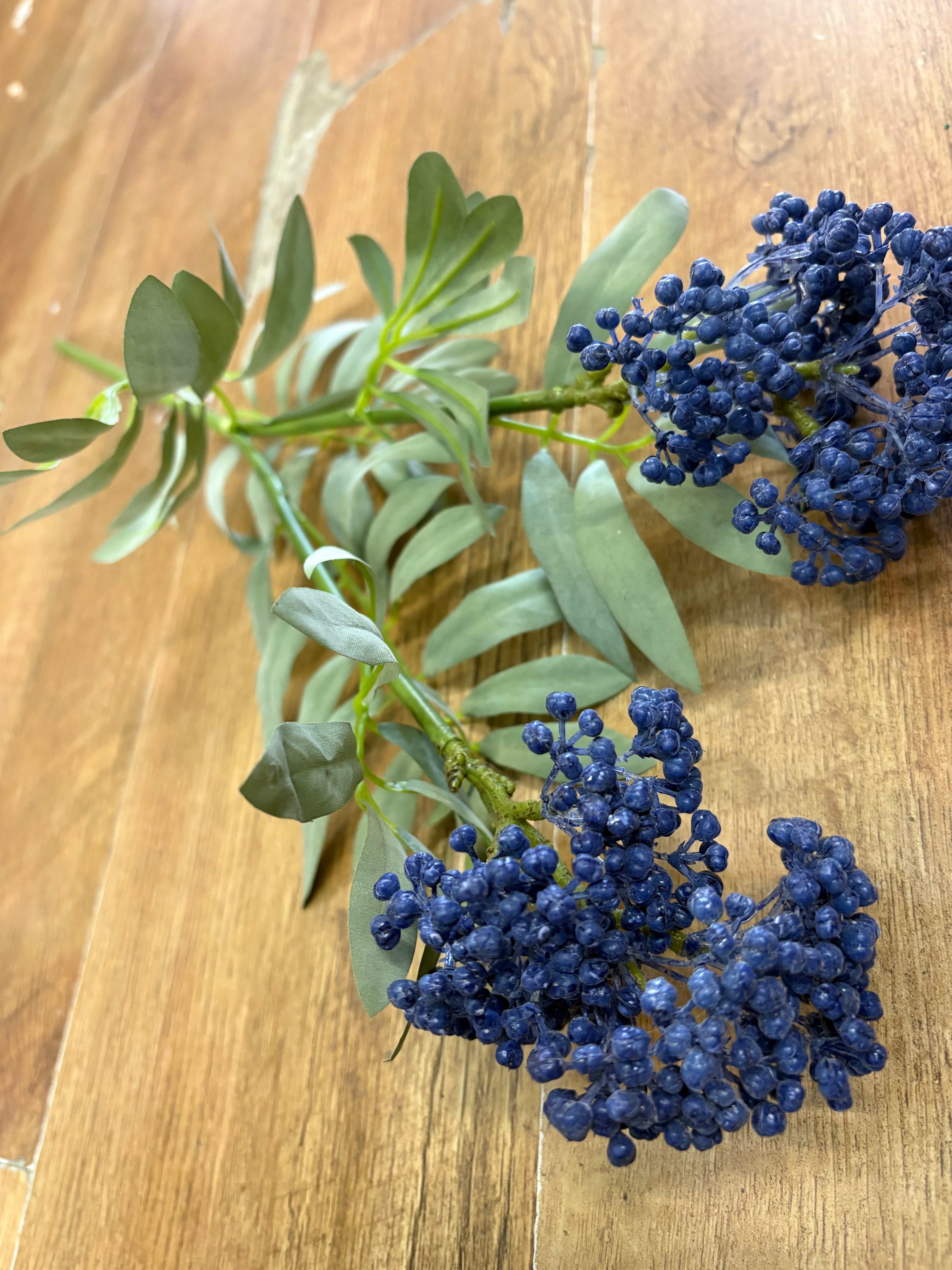 62cm tall blue premium elderberry spray