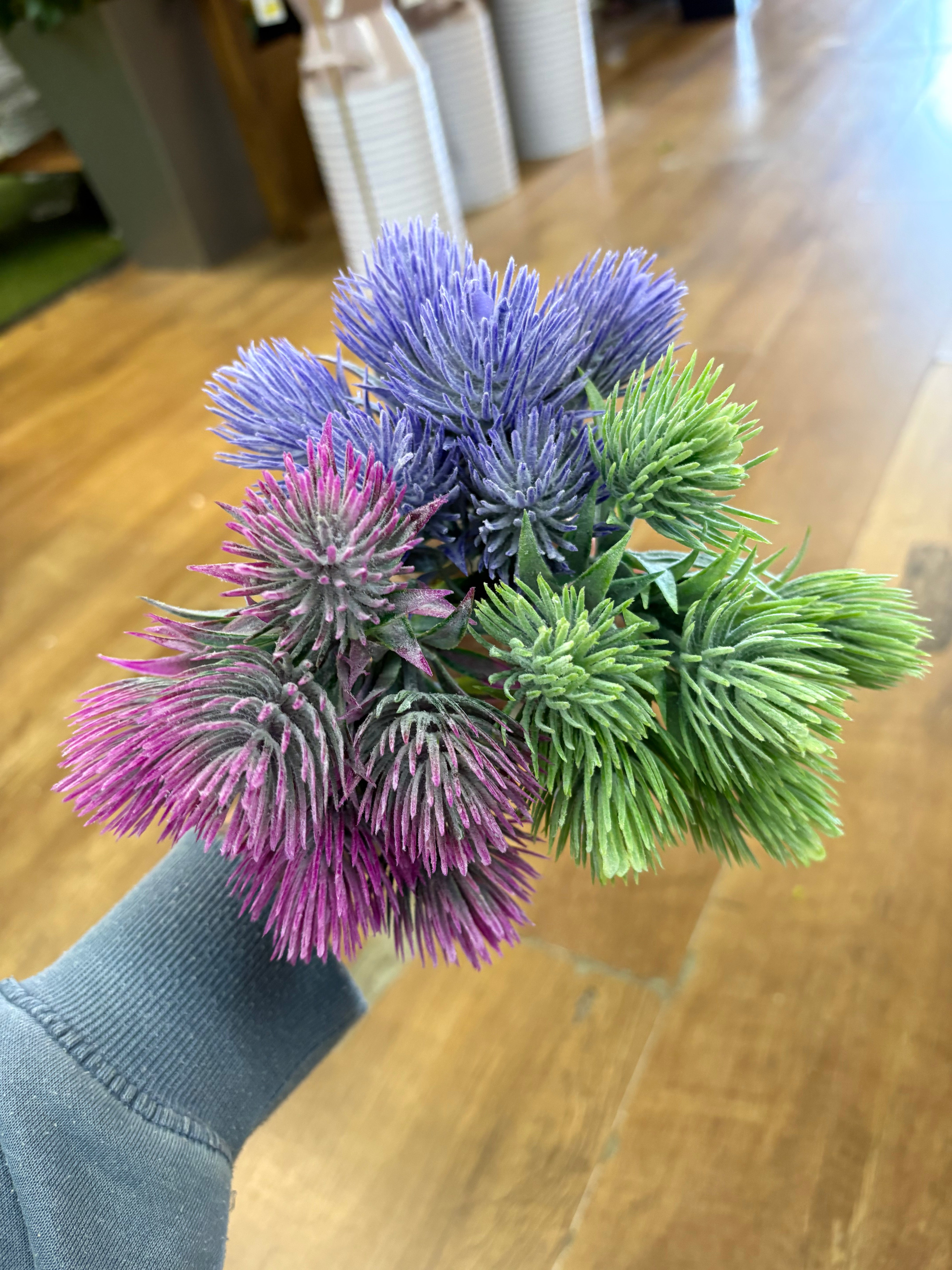 Tropic Thistle Stem (6 heads on a stem) - 3 colours available