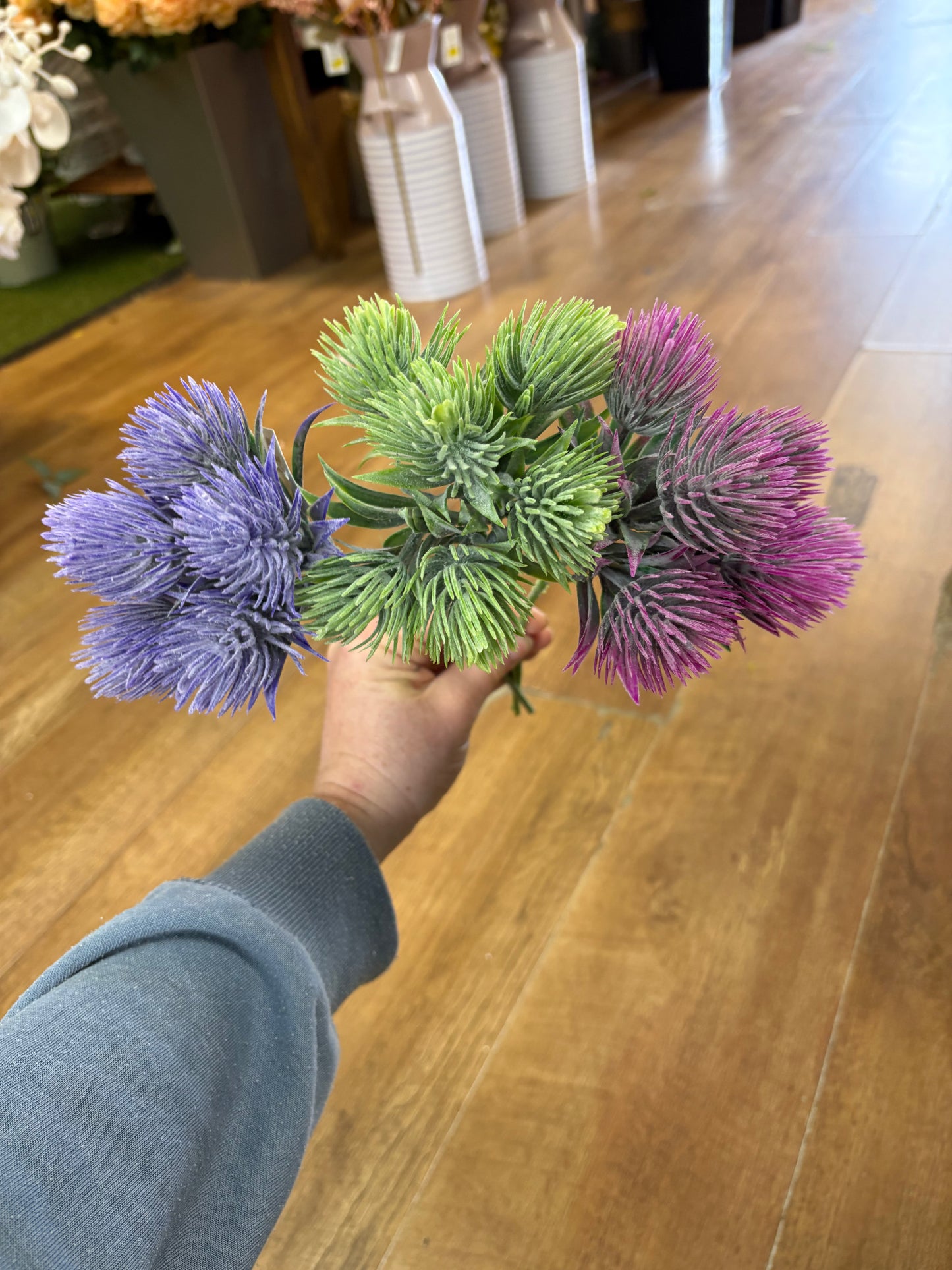 Tropic Thistle Stem (6 heads on a stem) - 3 colours available
