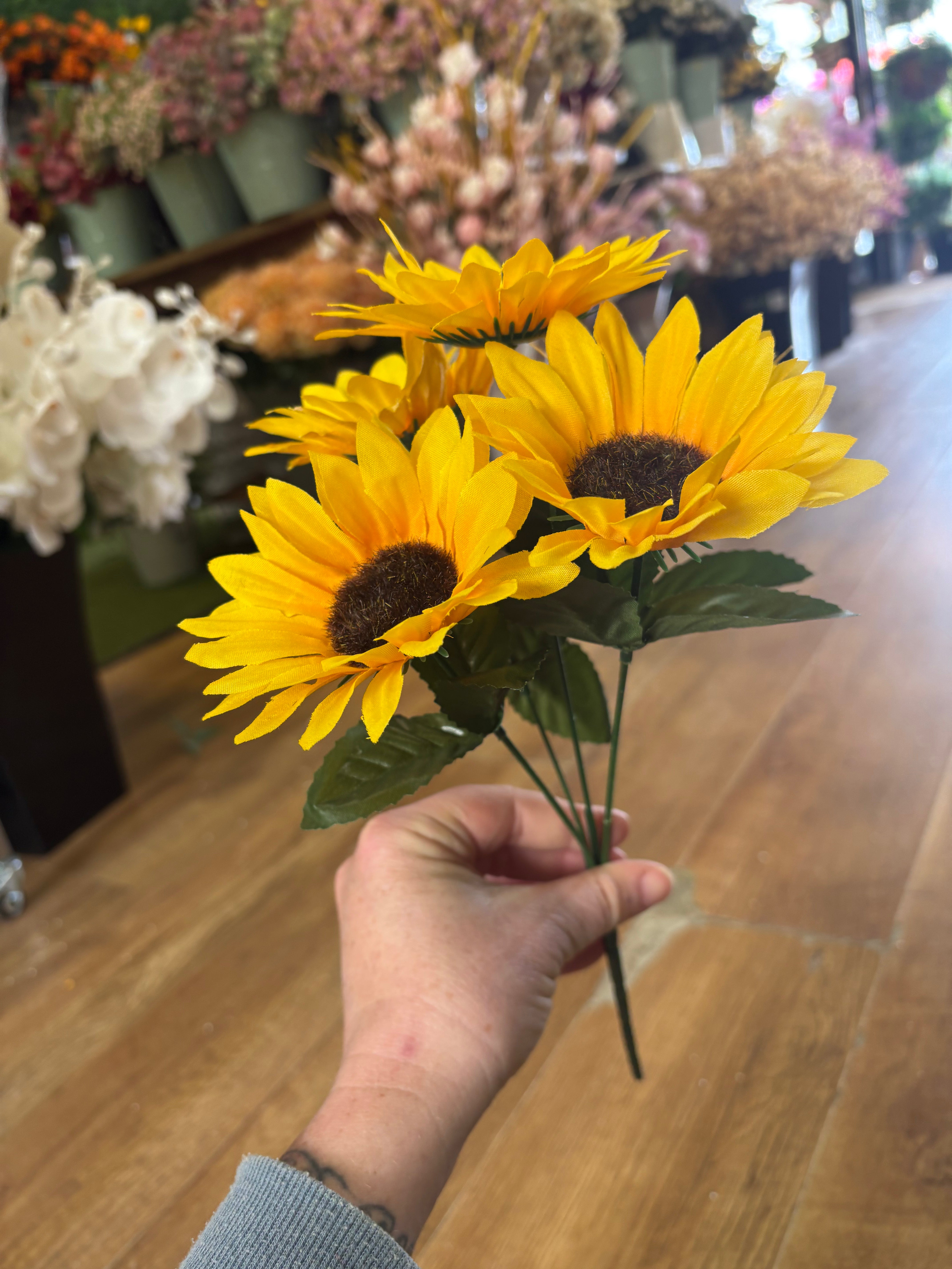 5 head sunflower bunch