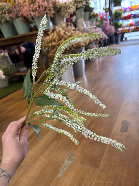 72cm white Salvia spray