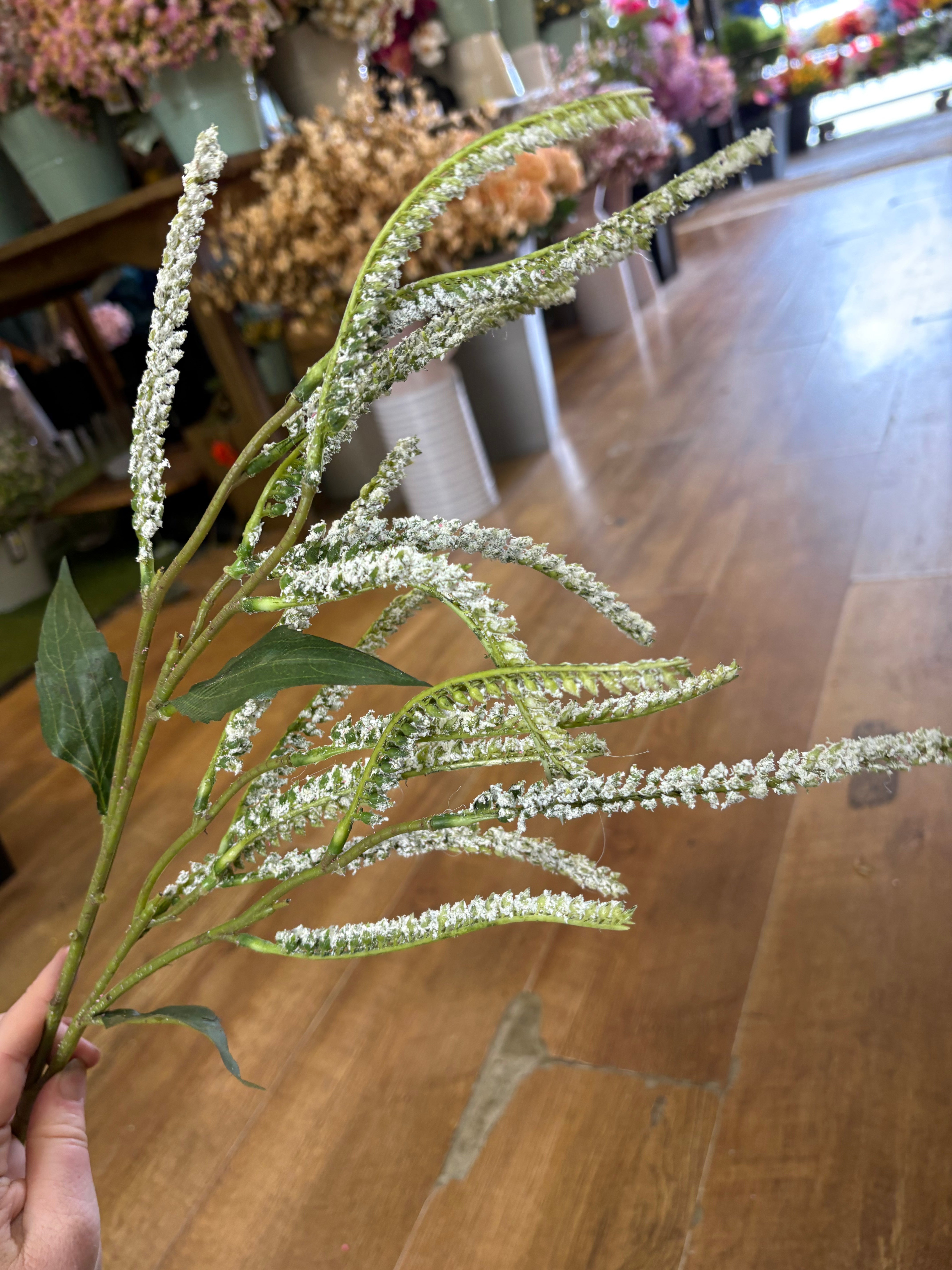 72cm white Salvia spray
