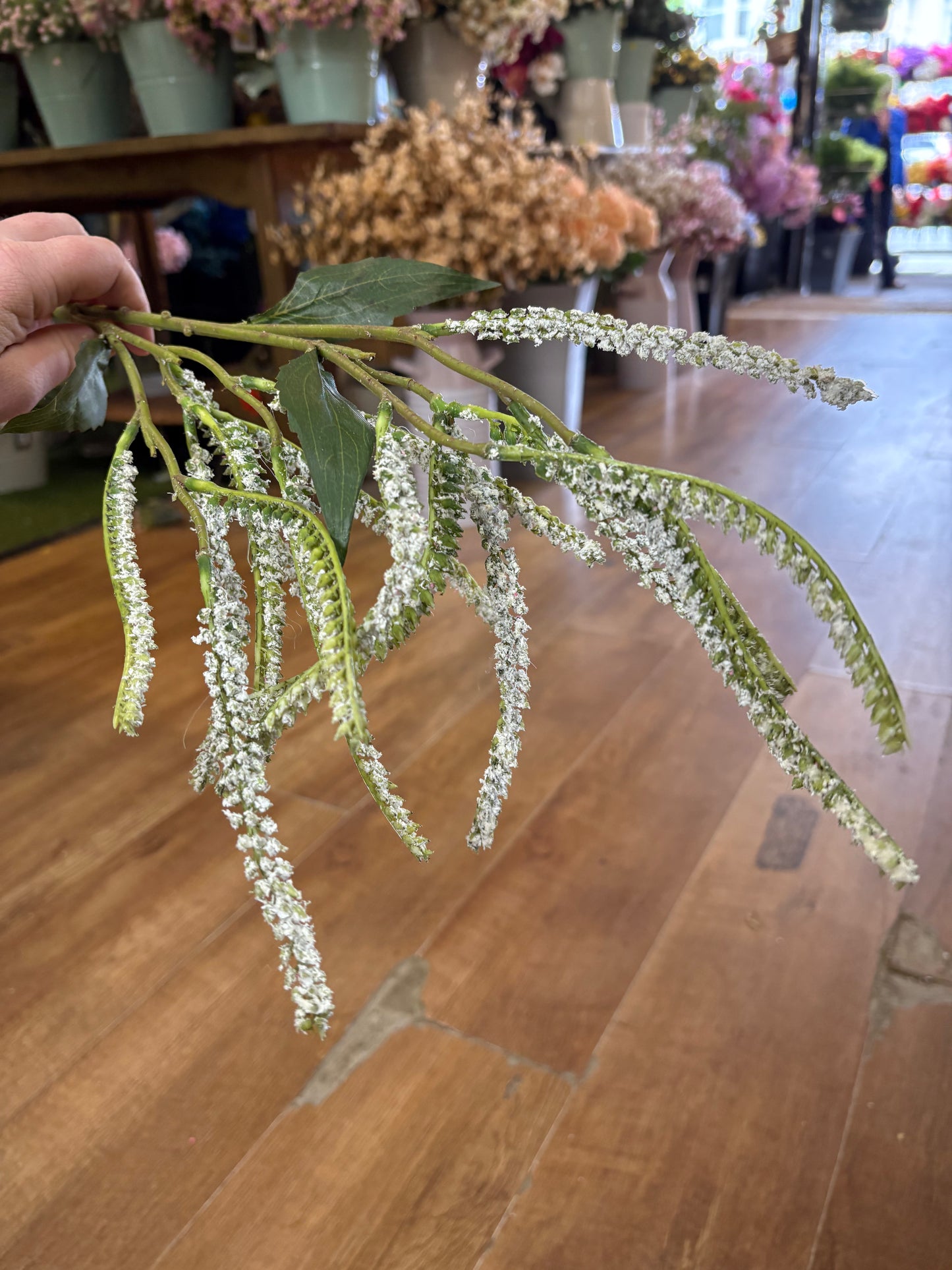 72cm white Salvia spray