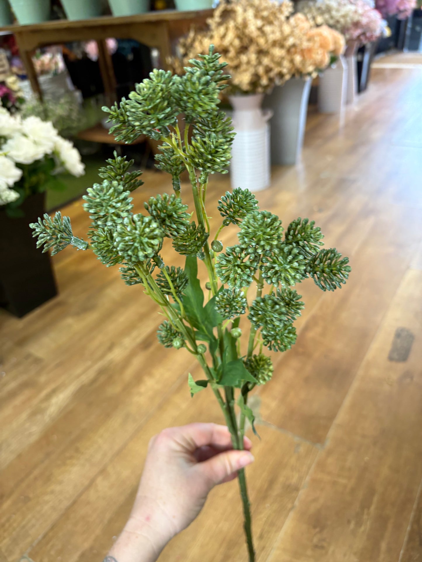 84cm tall green fire bud spray (buds 2cm)