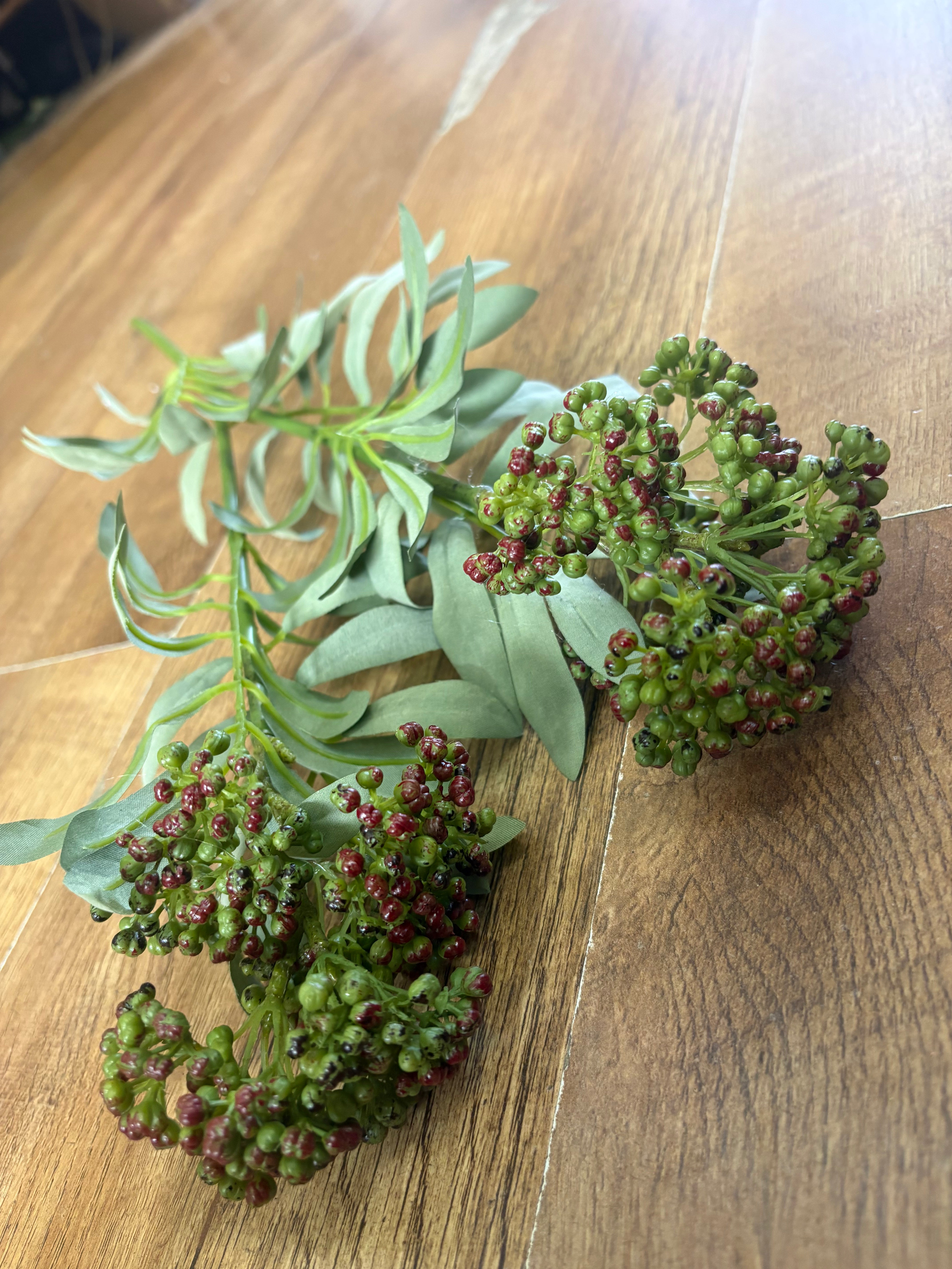62cm tall green and brown elderberry spray