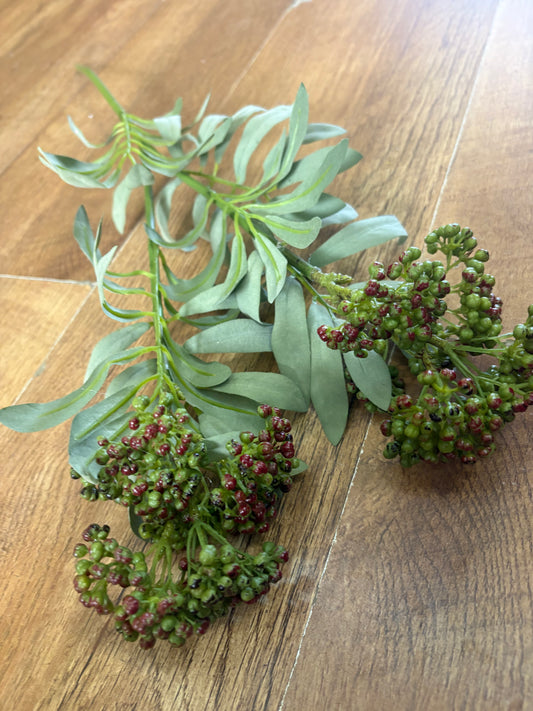 62cm tall green and brown elderberry spray