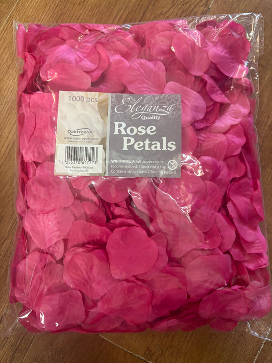 1000 pcs fuchsia rose petals