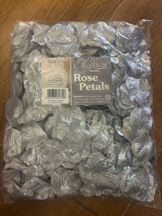 1000 pcs silver rose petals