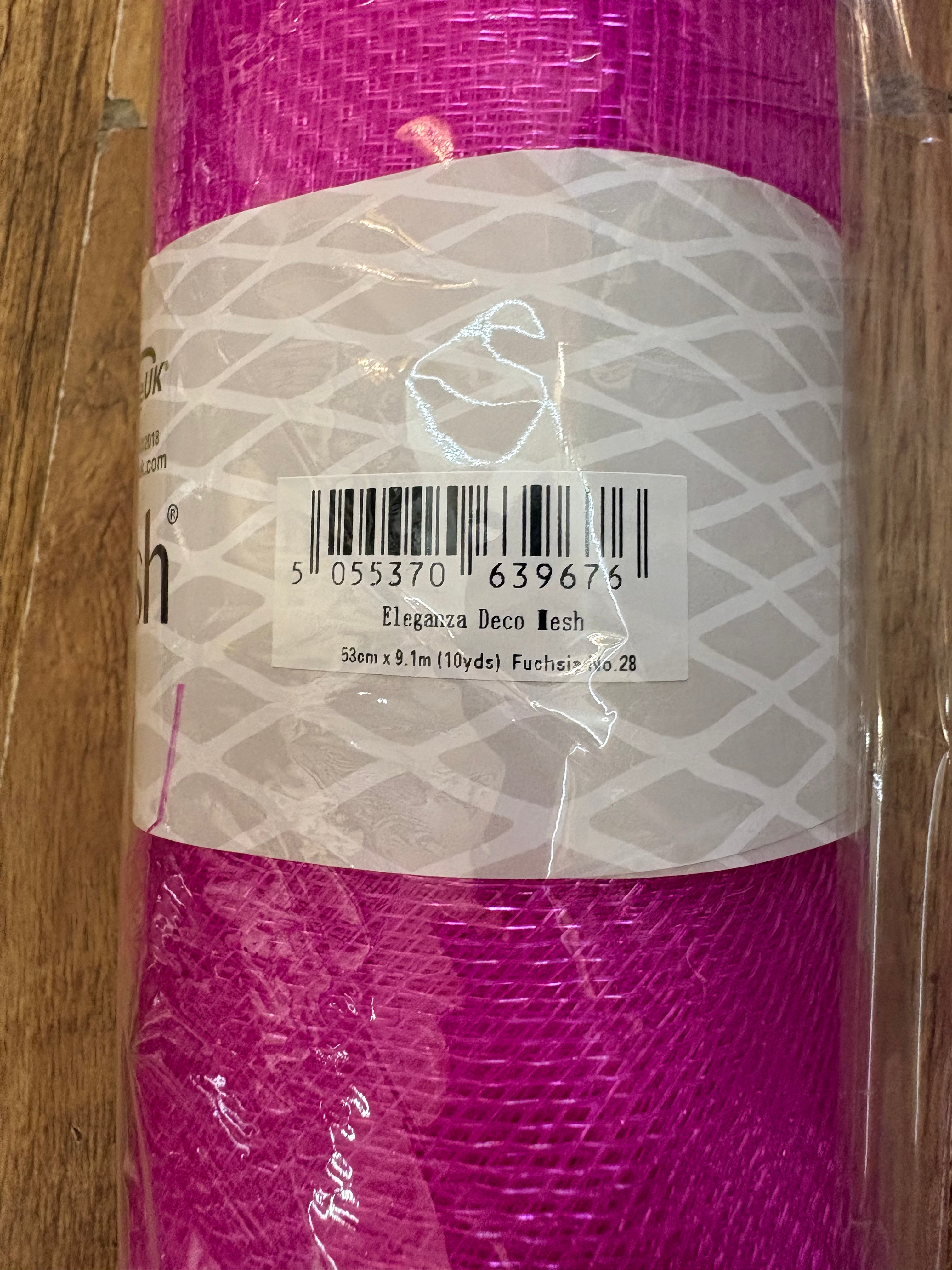 53cm x 9.1m (10 yrds) fuchsia deco mesh