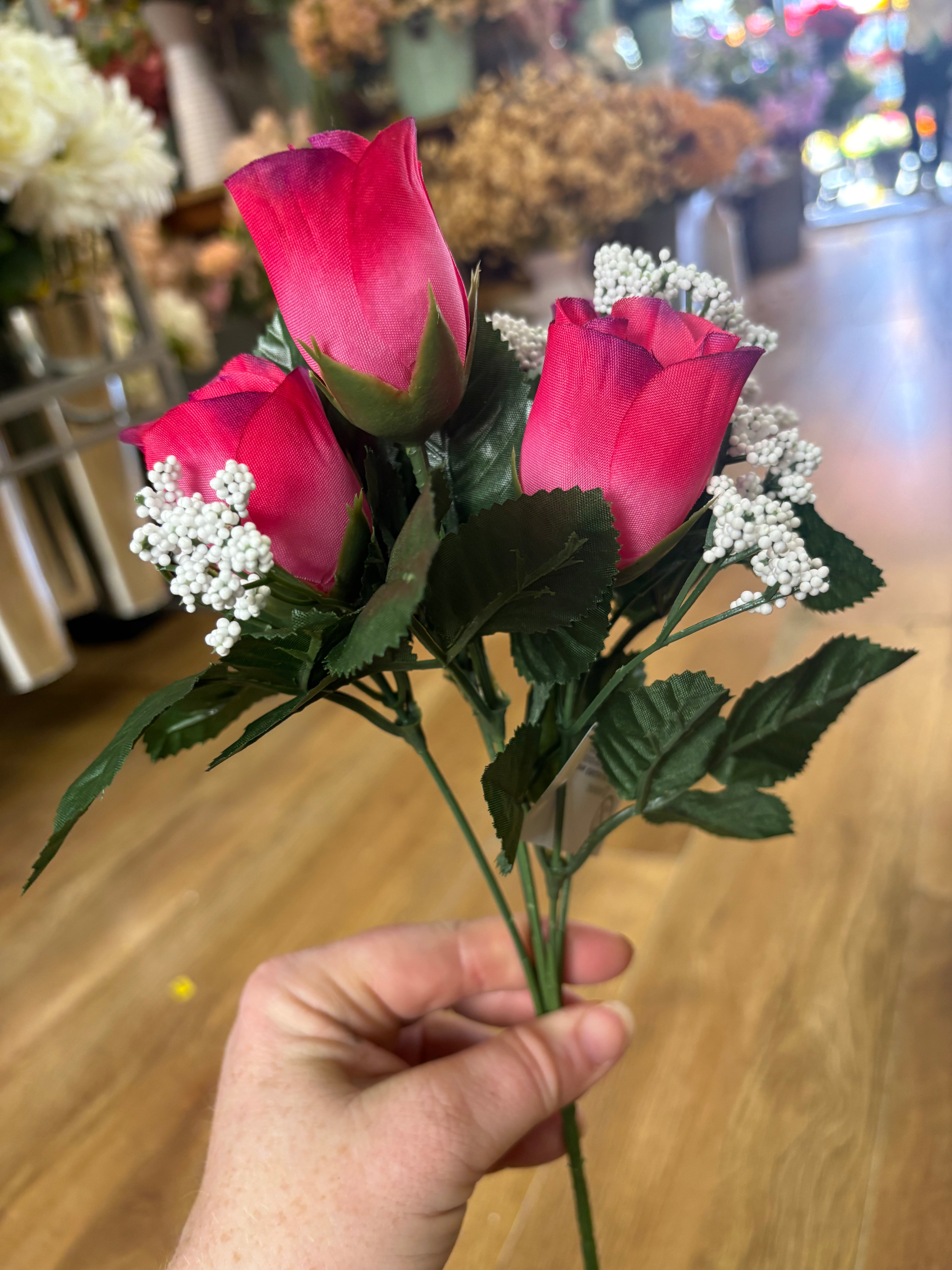 Rosebud and gypsophila bunch - 6 colours available